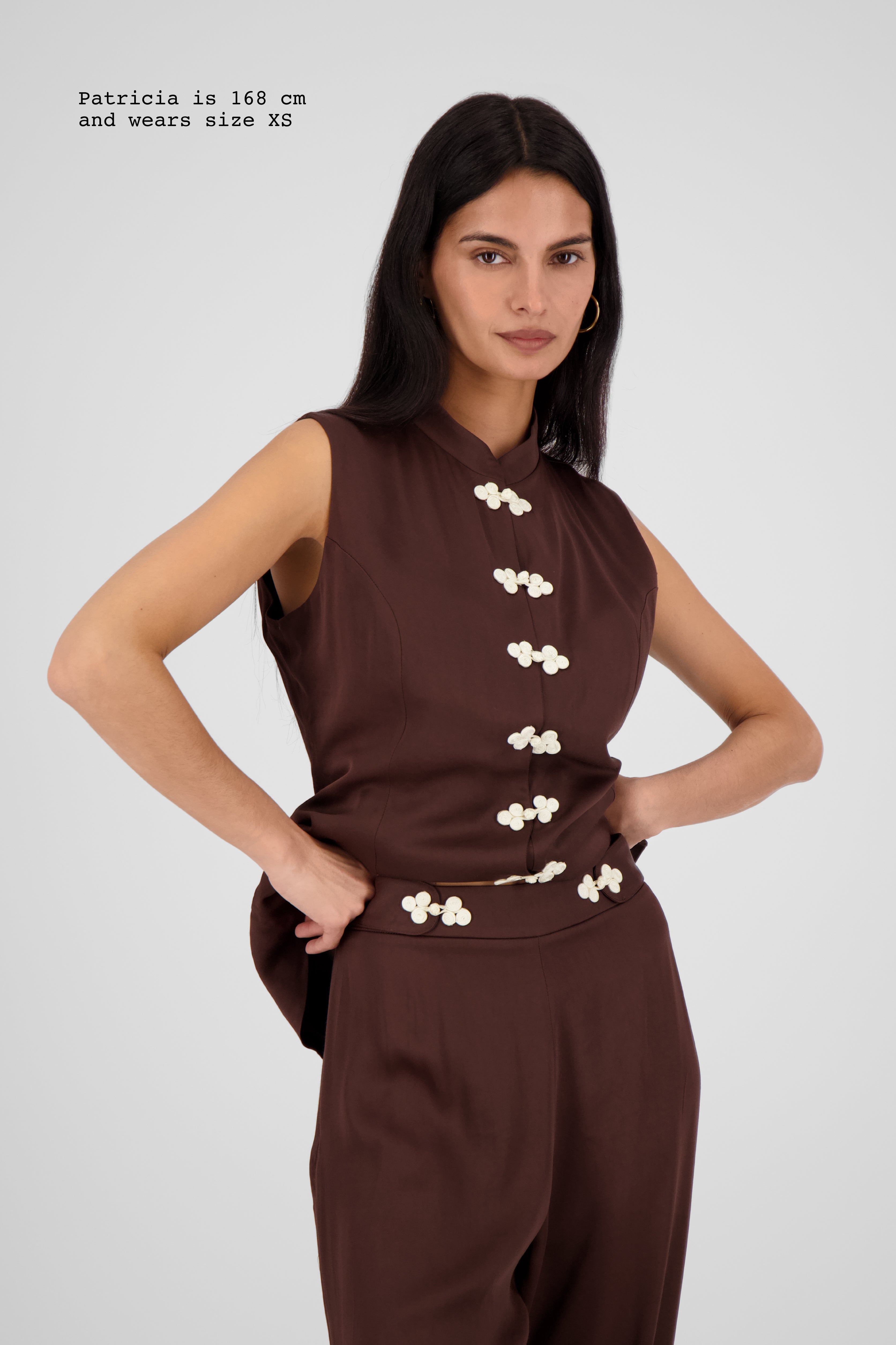 VISCOSE PANTS WITH FASTENINGS