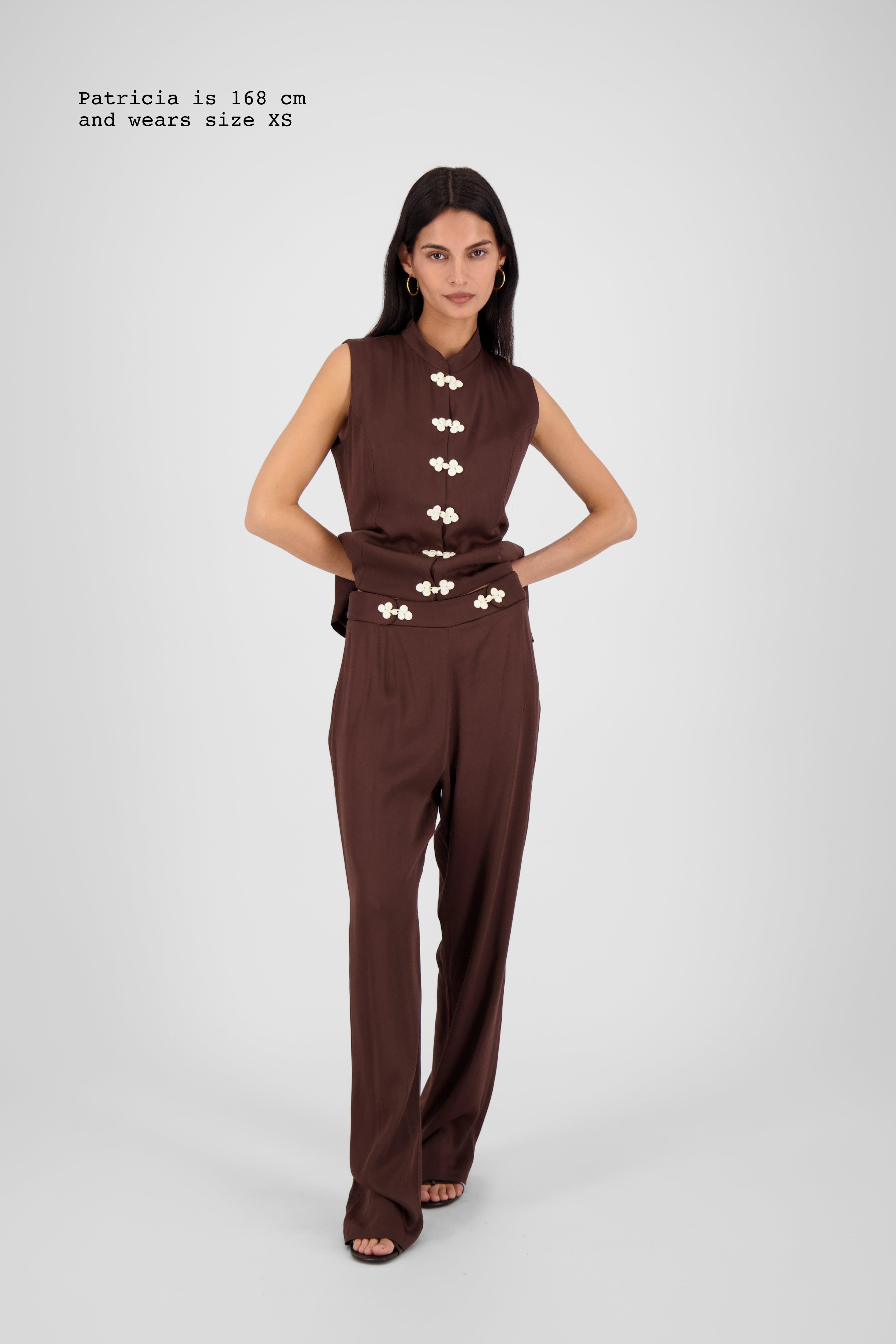 VISCOSE PANTS WITH FASTENINGS
