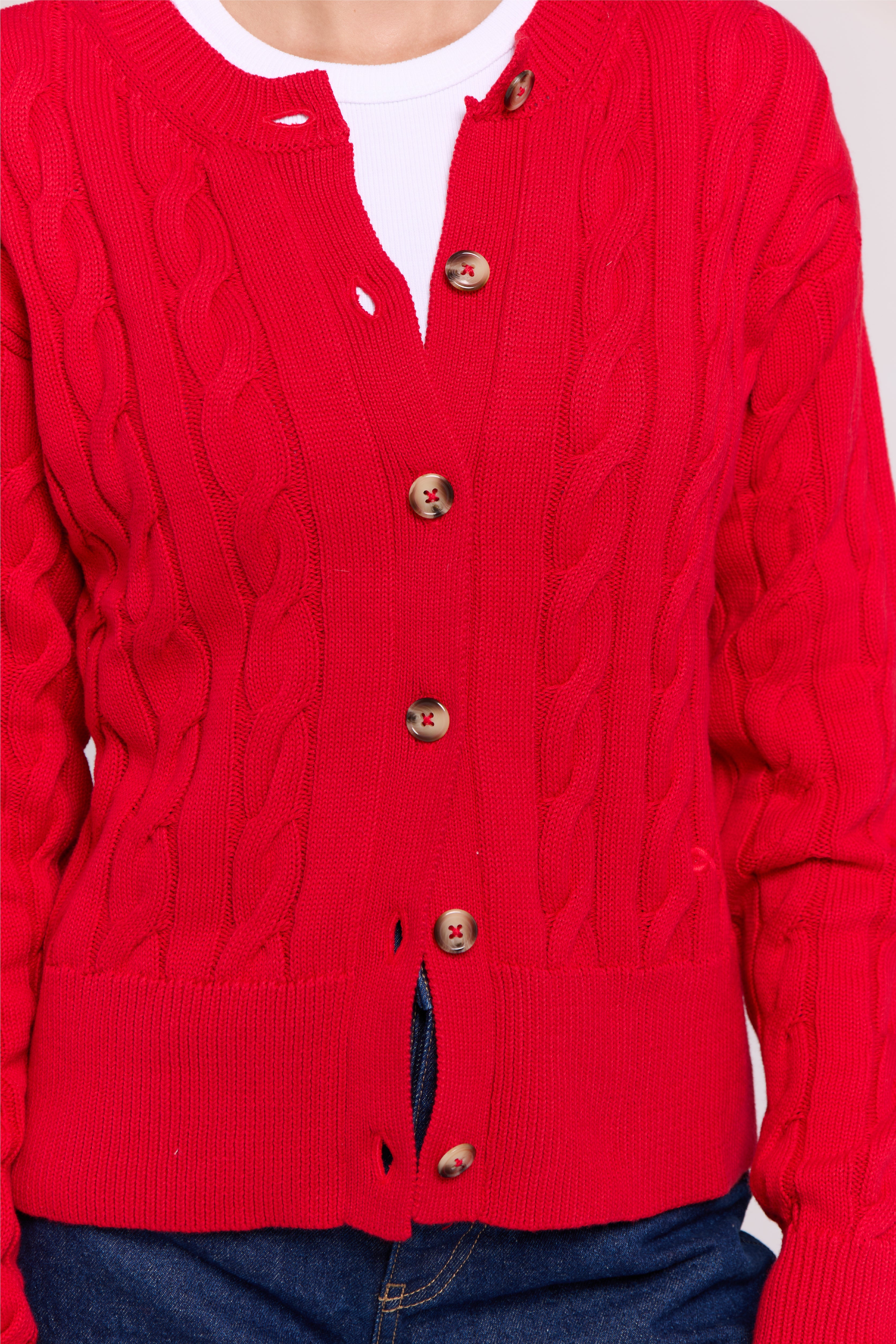 CABLE-KNIT CARDIGAN