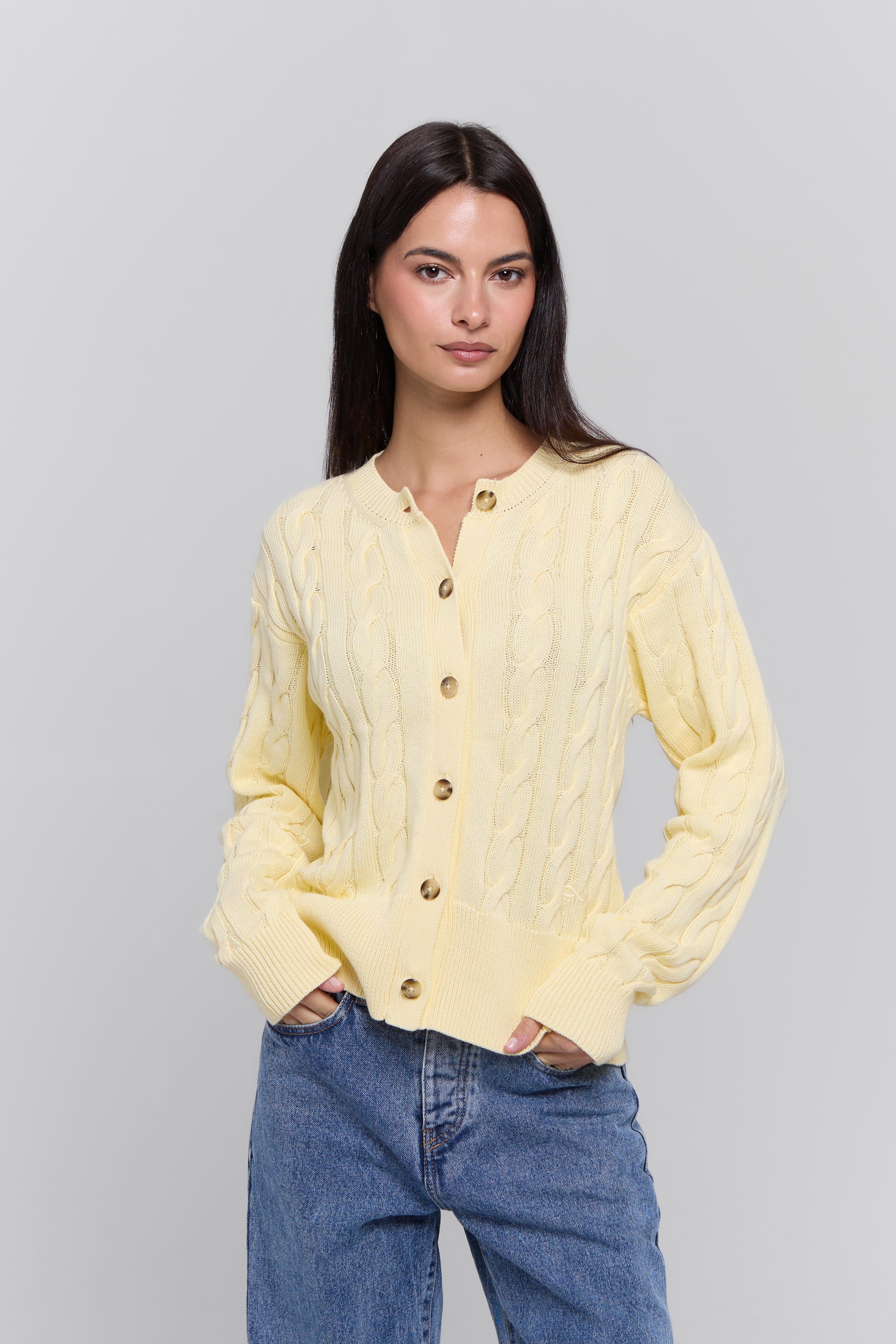 CABLE-KNIT CARDIGAN
