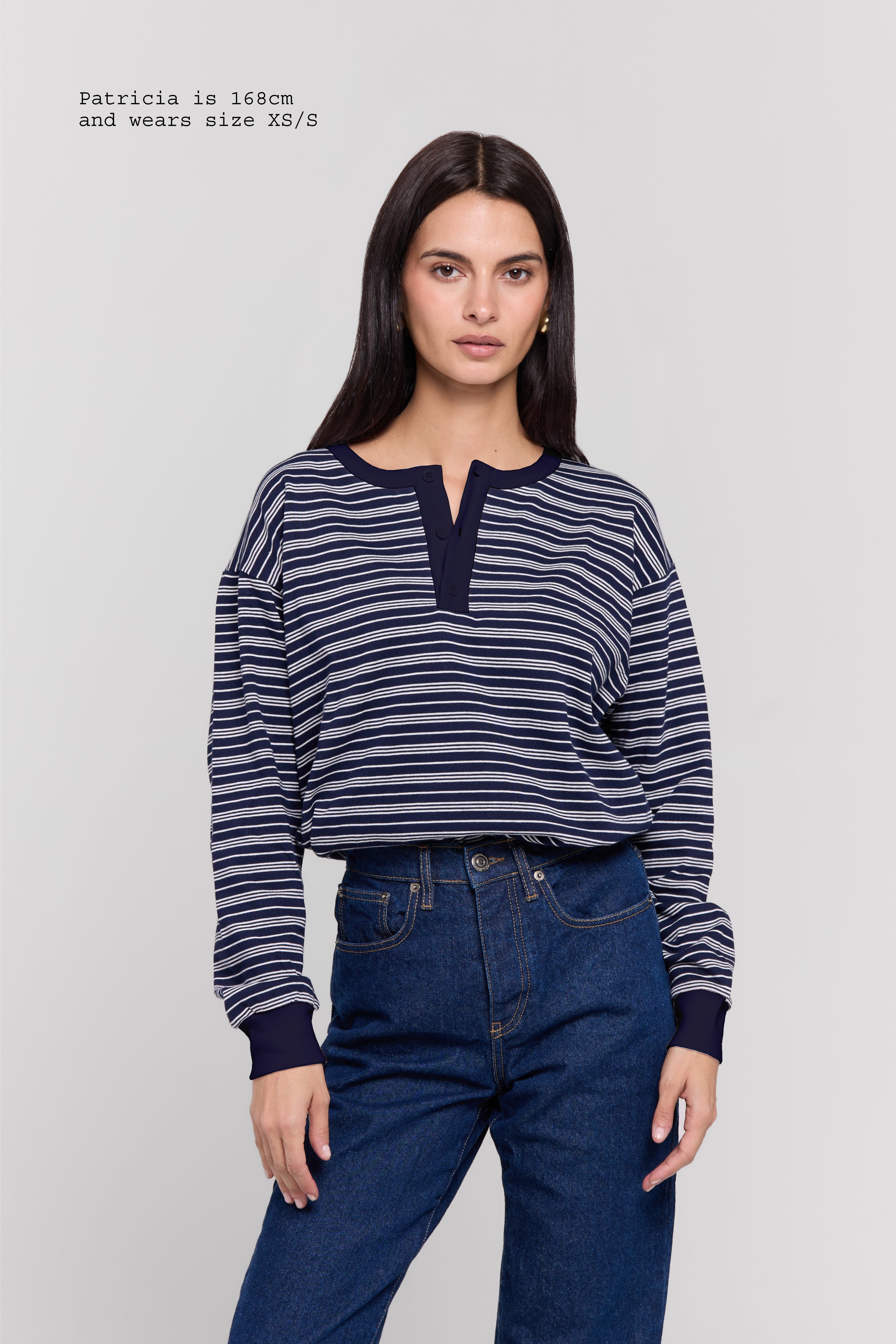 HENLEY LONG SLEEVE TOP