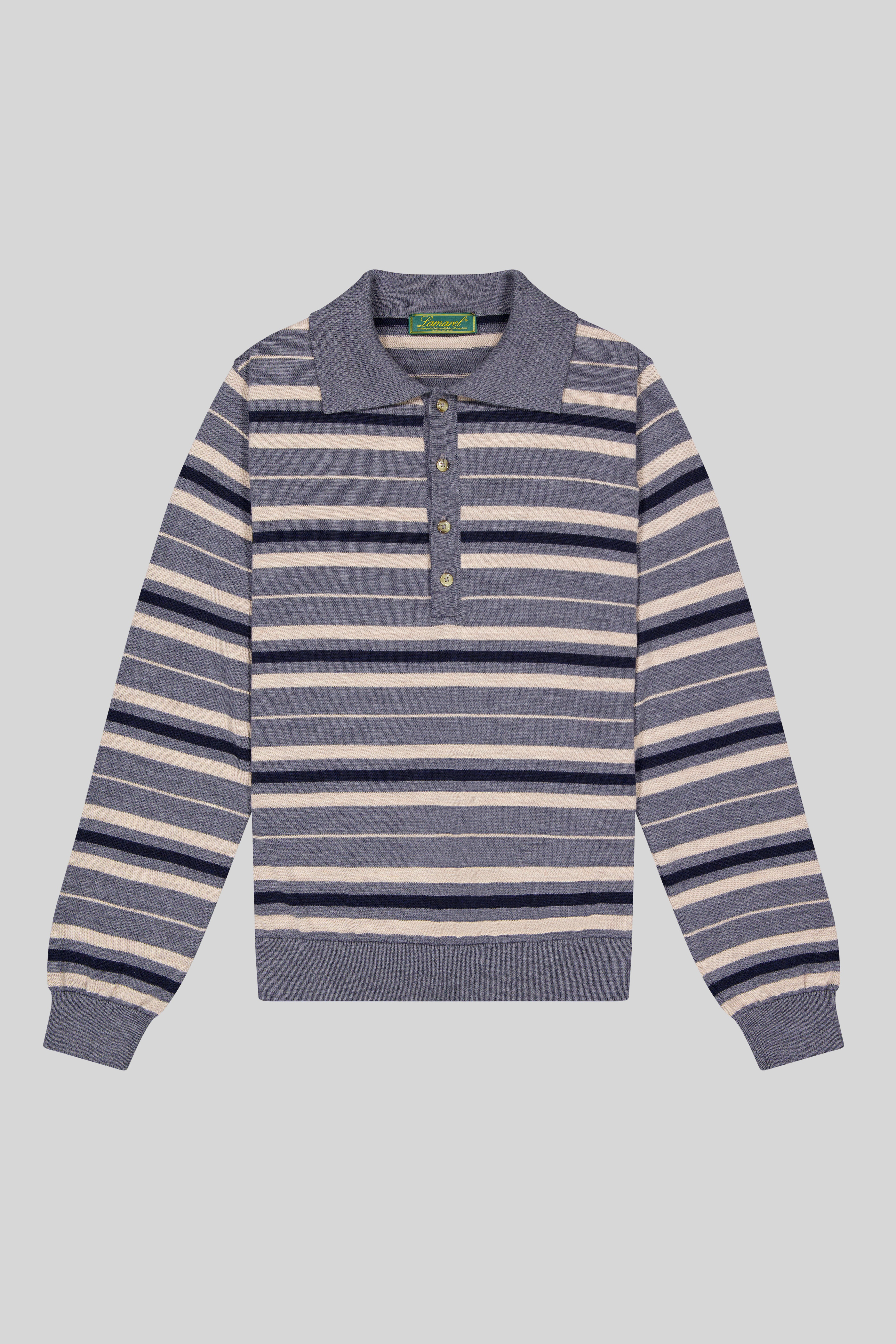 MERINO WOOL POLO STRIPED