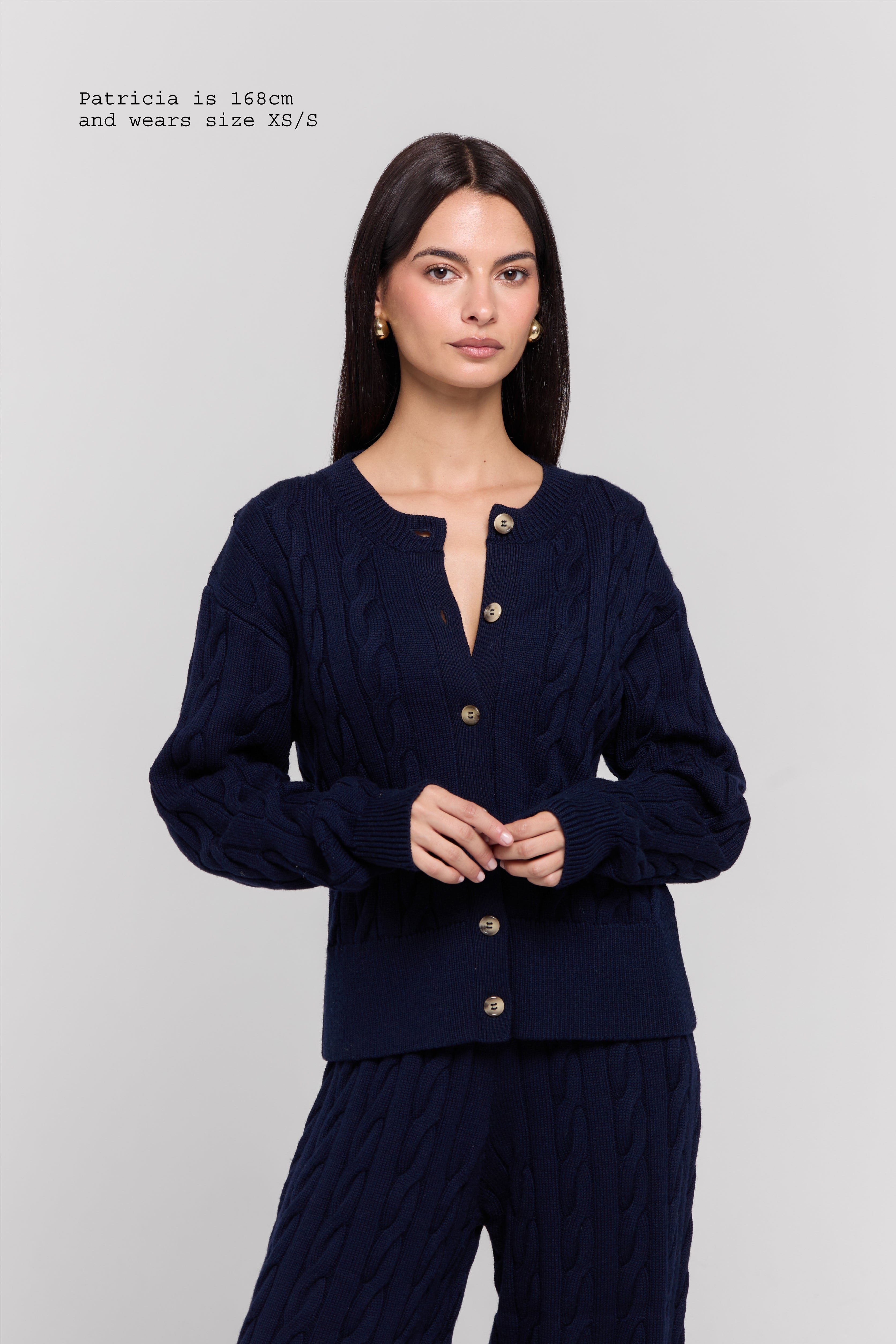 MERINO WOOL CABLE-KNIT CARDIGAN