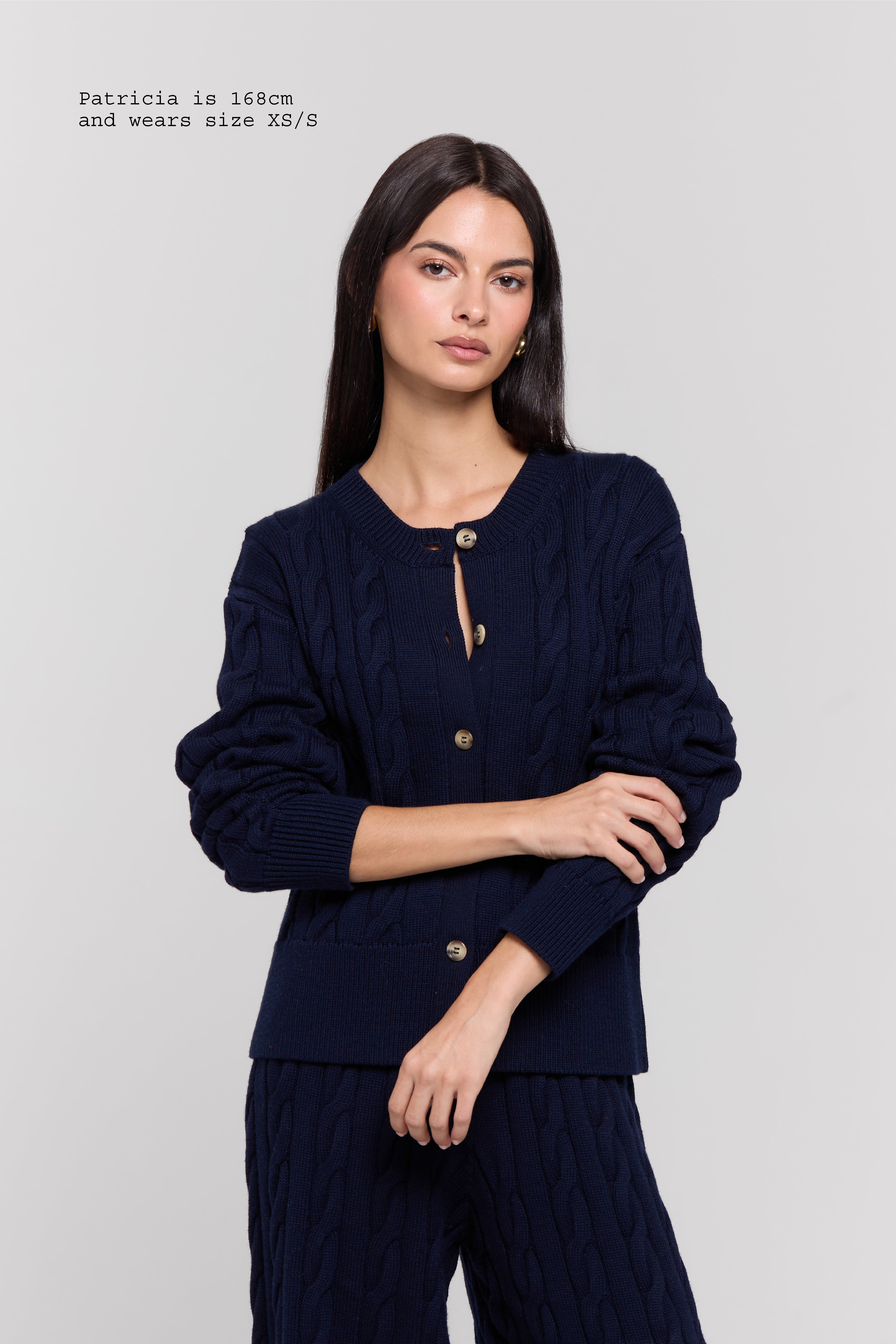 MERINO WOOL CABLE-KNIT CARDIGAN