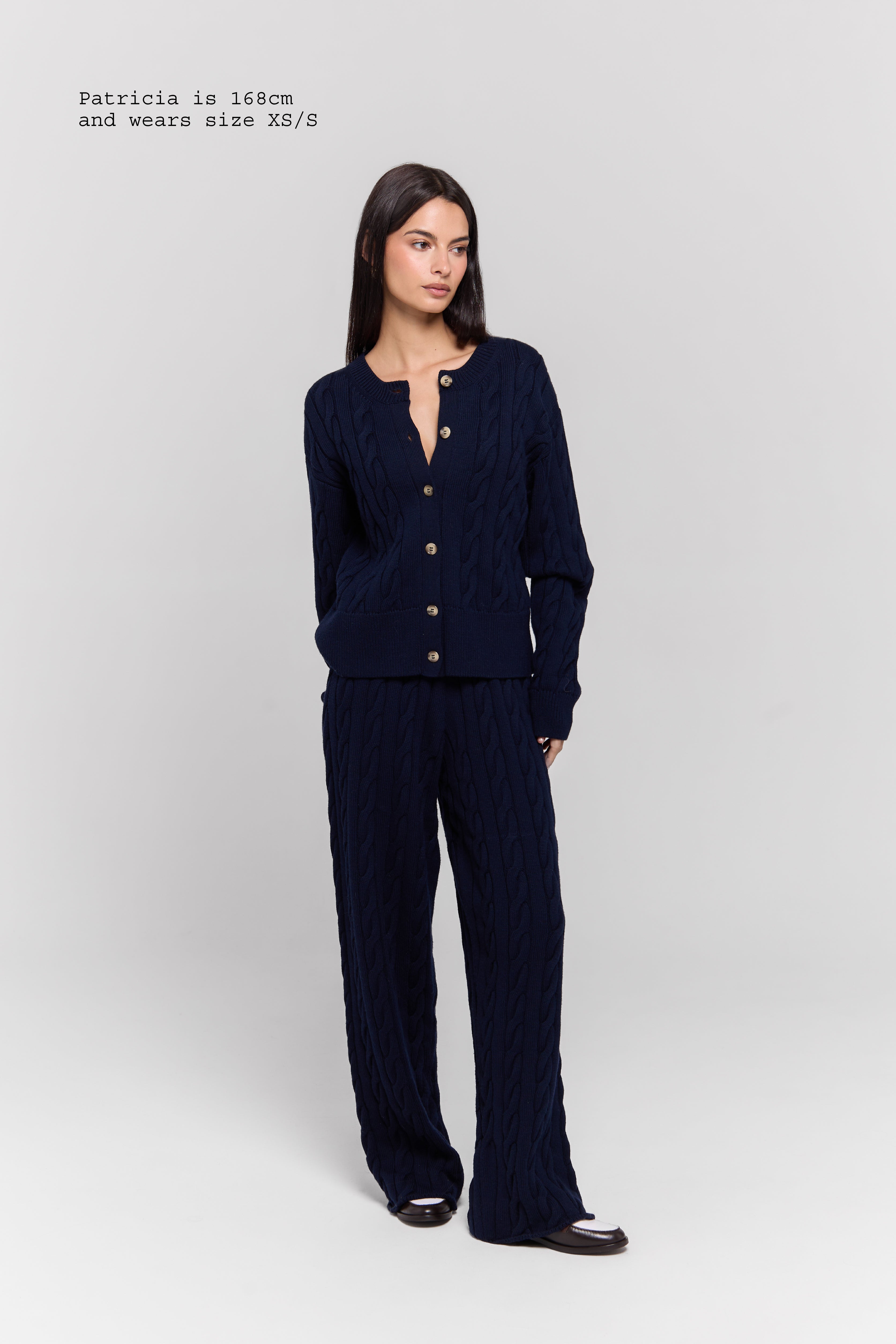 MERINO WOOL CABLE-KNIT PANTS