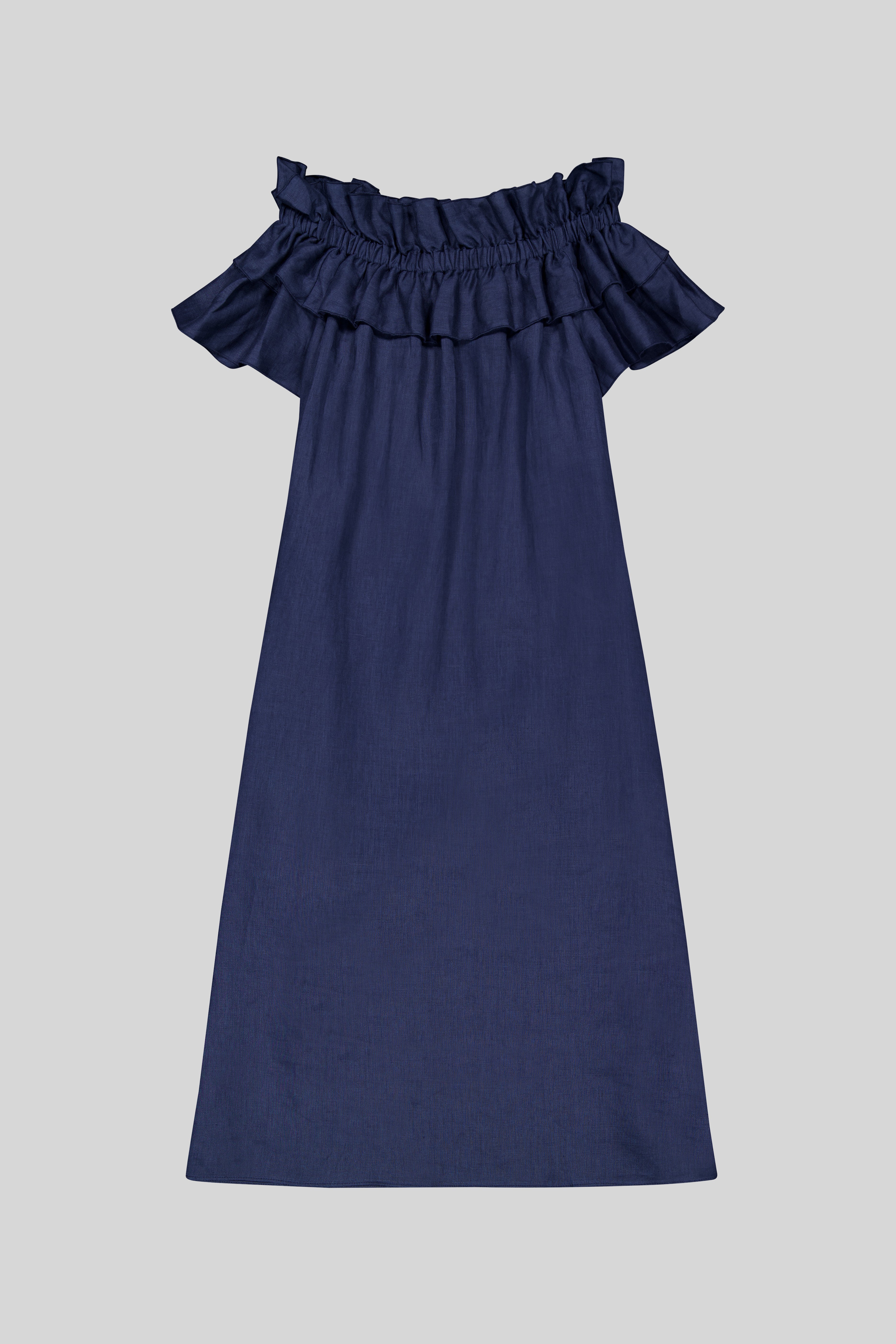 OFF-SHOULDER RUFFLE DRESS