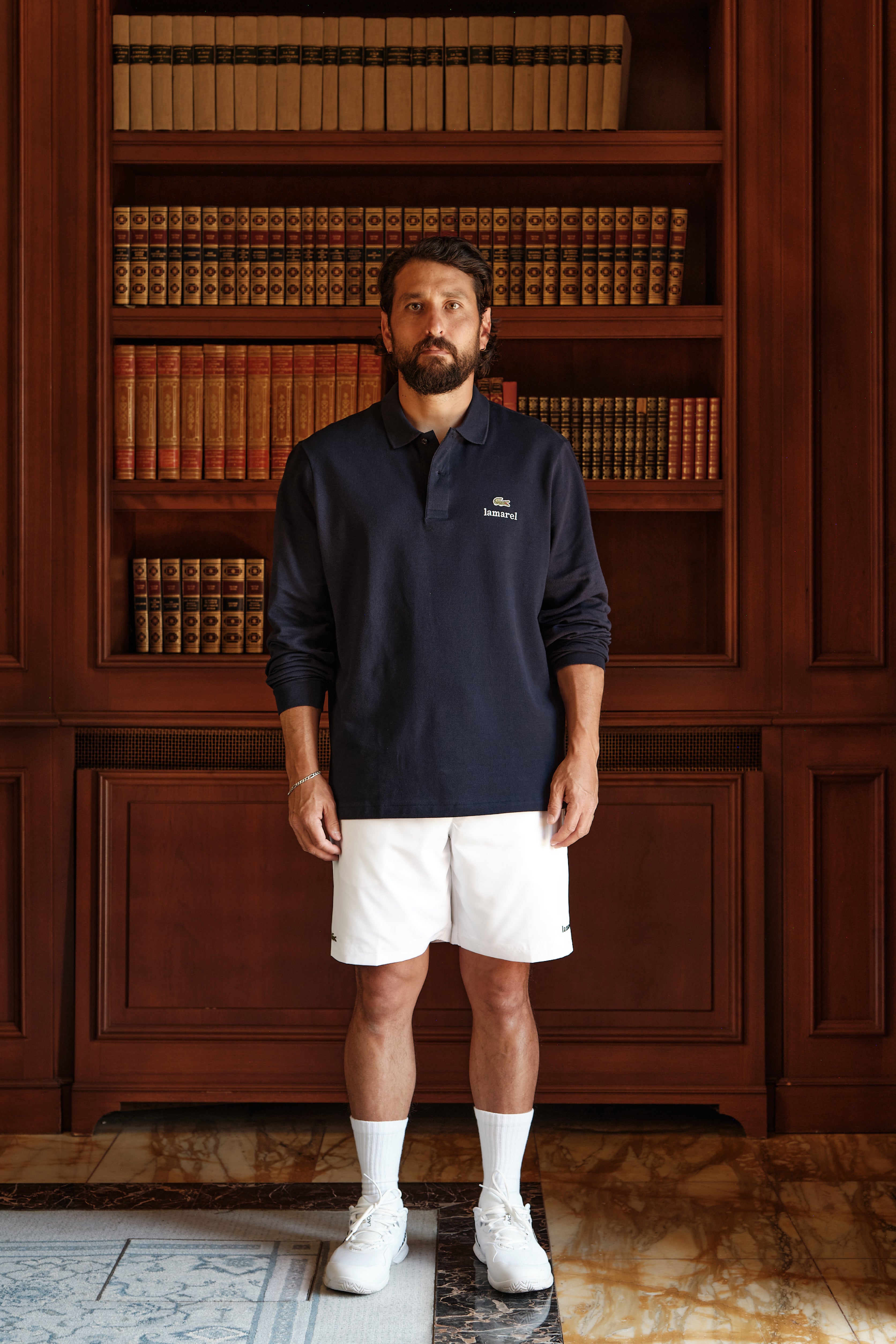 LACOSTE X LAMAREL LONG SLEEVED POLO SHIRT