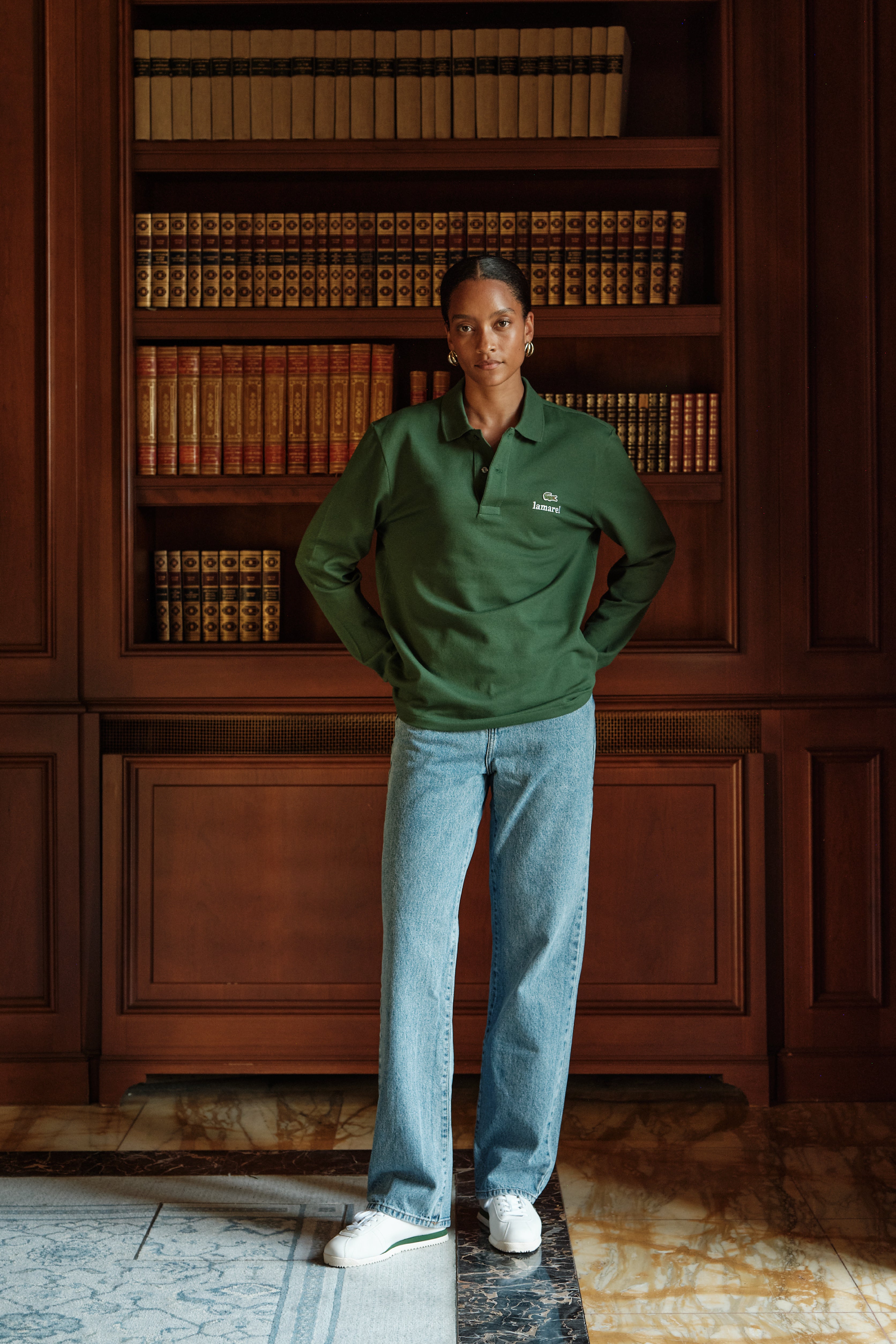 LACOSTE X LAMAREL LONG SLEEVED POLO SHIRT