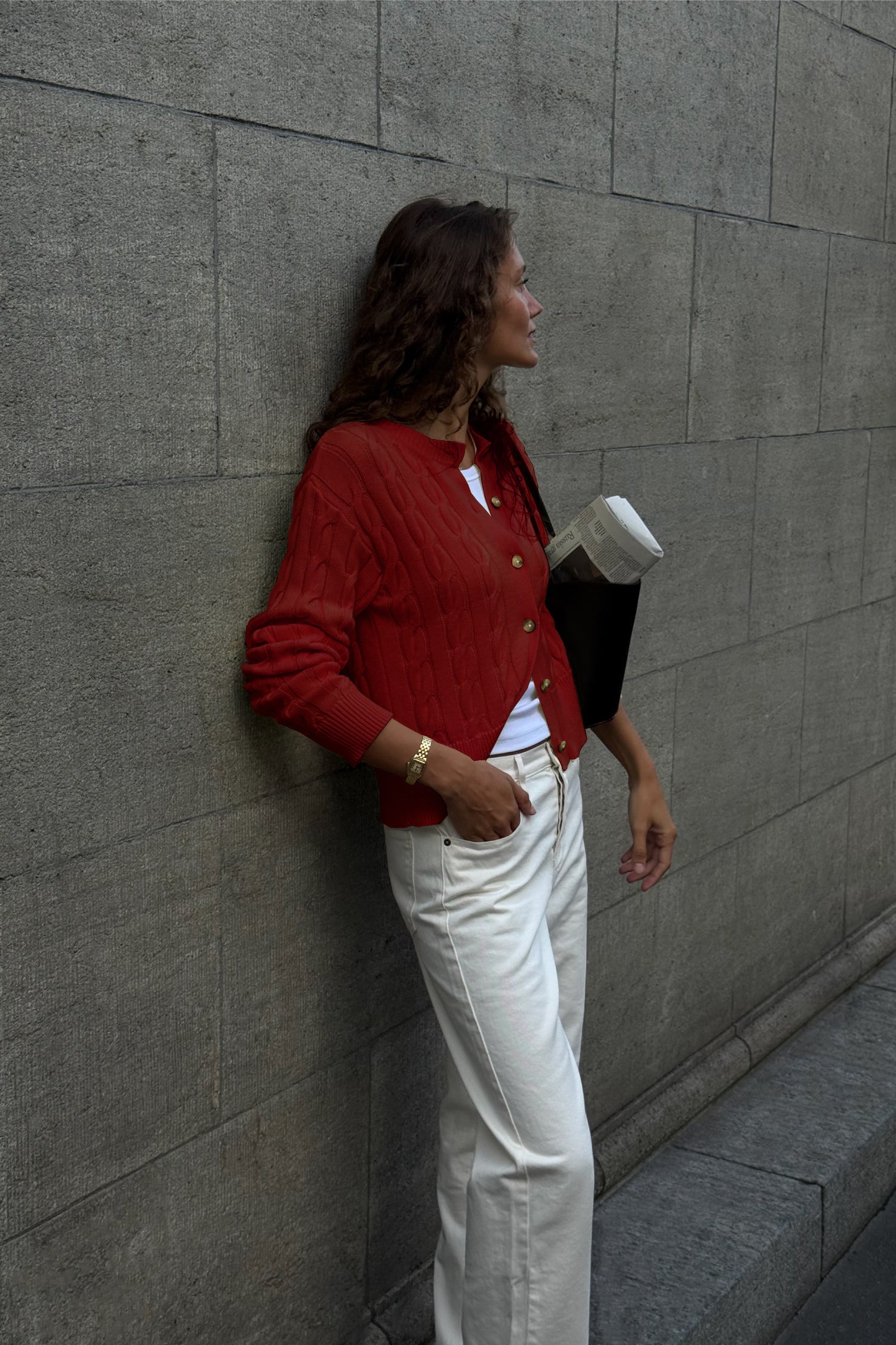 CABLE-KNIT CARDIGAN