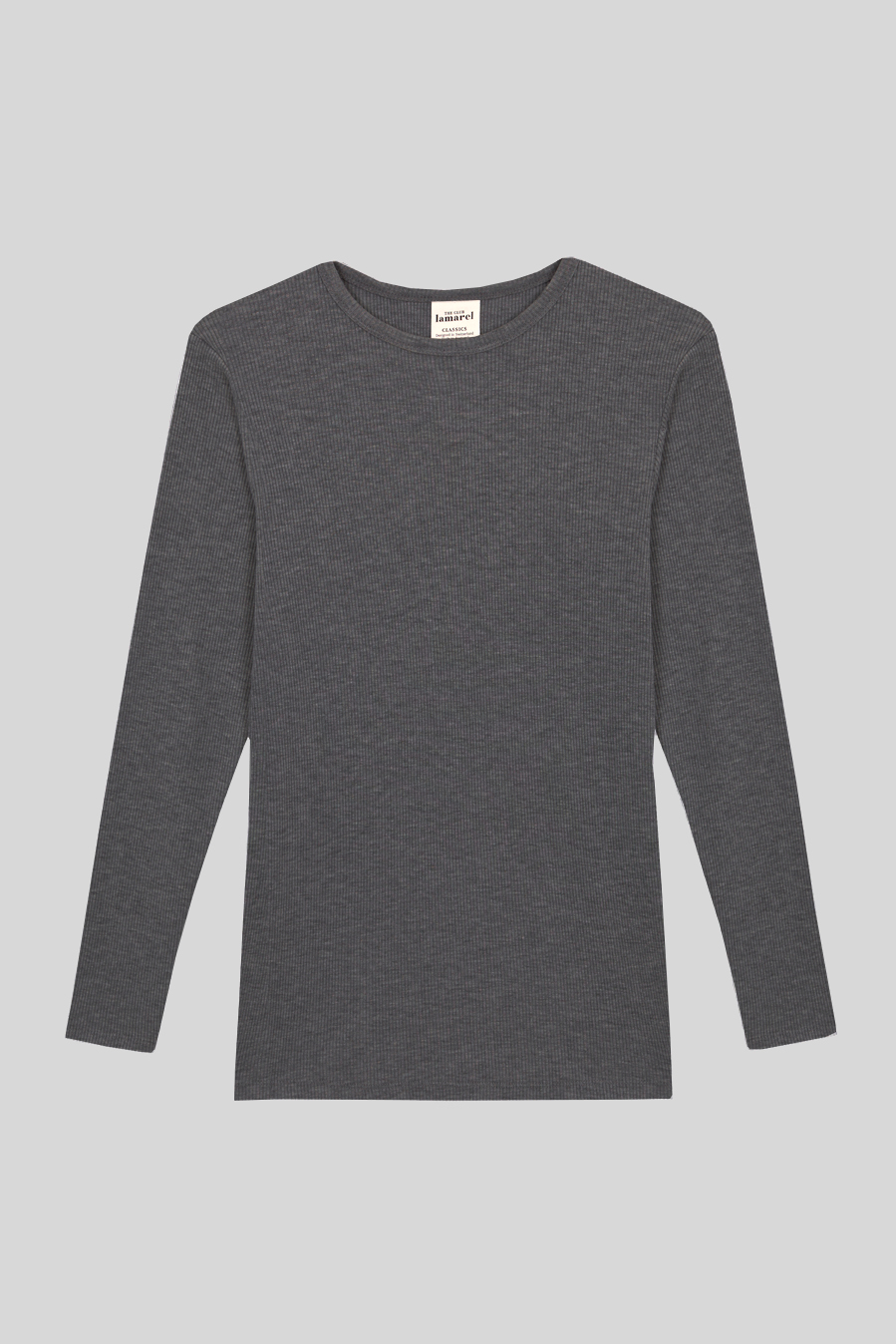 RIBBED LONG SLEEVE TOP
