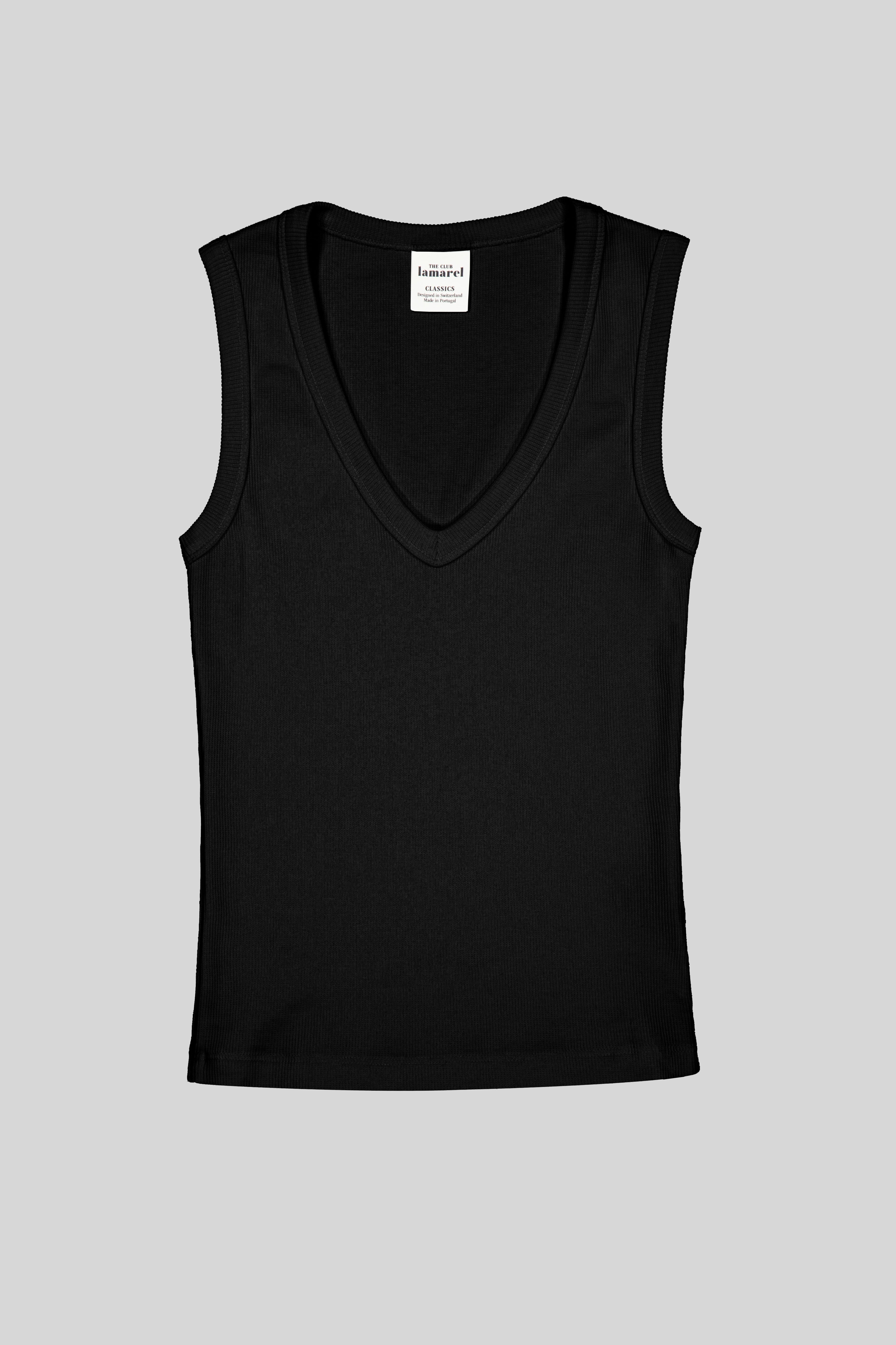 RIBBED V-NECK TOP