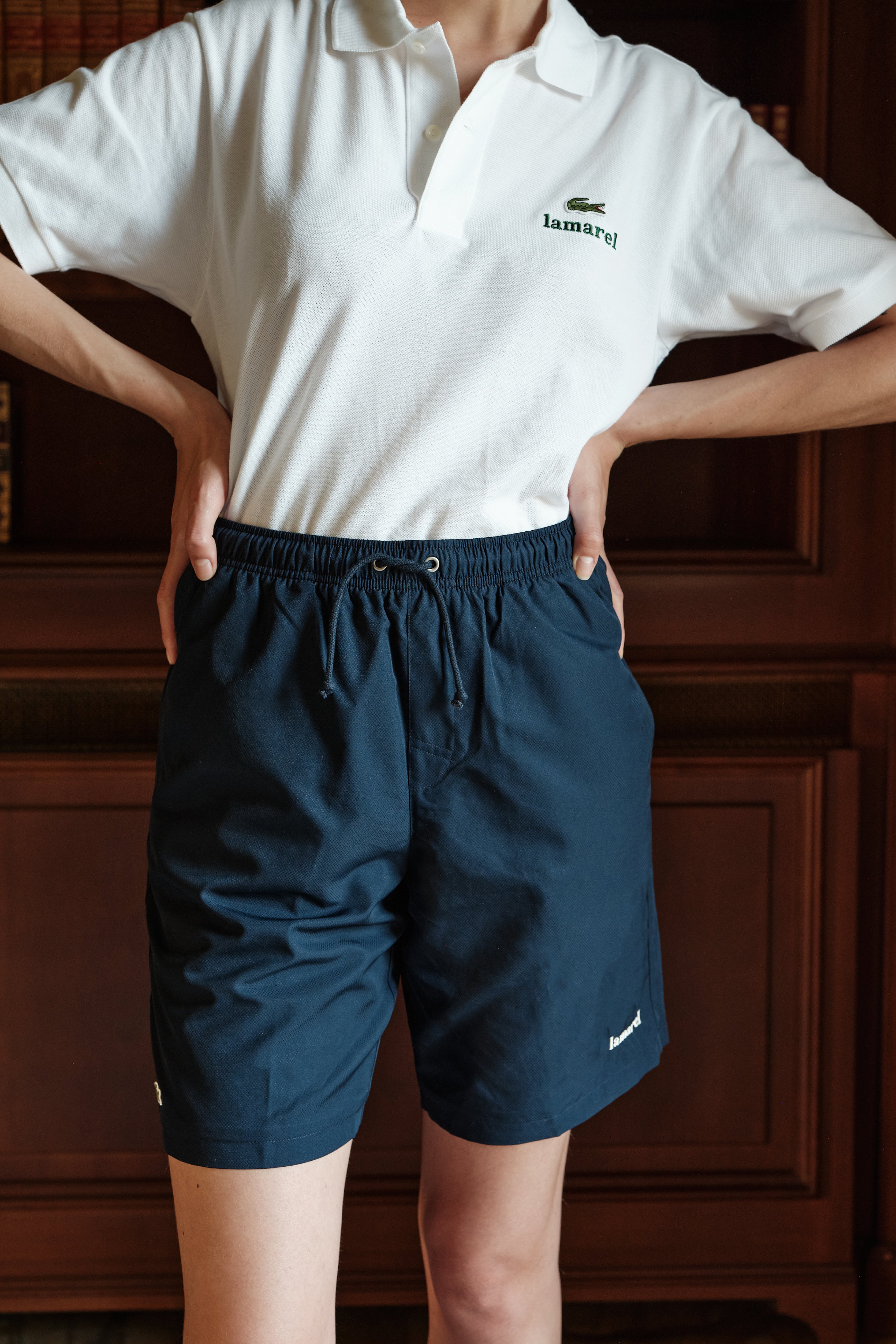 LACOSTE X LAMAREL TENNIS SHORTS