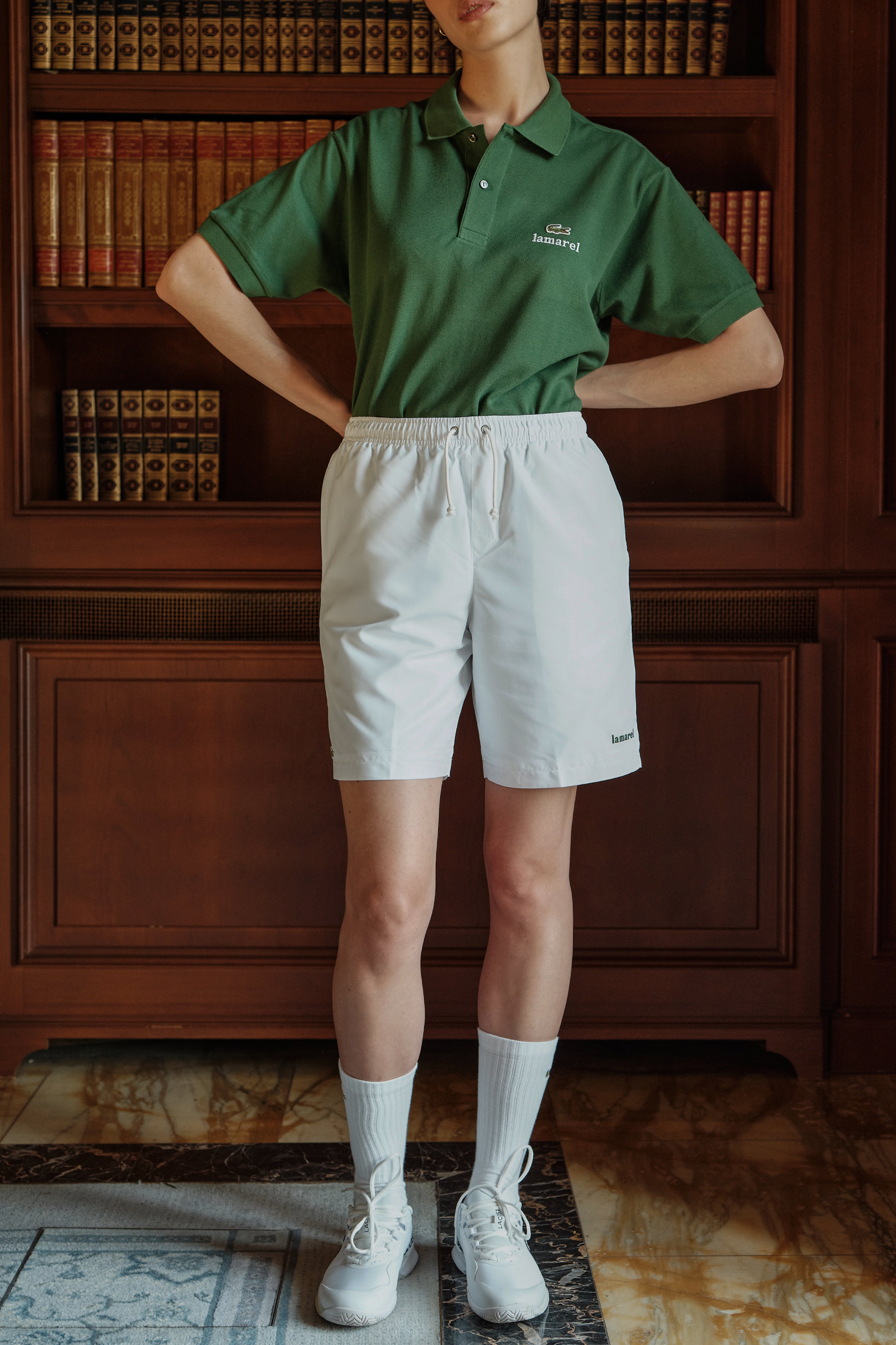 LACOSTE X LAMAREL TENNIS SHORTS
