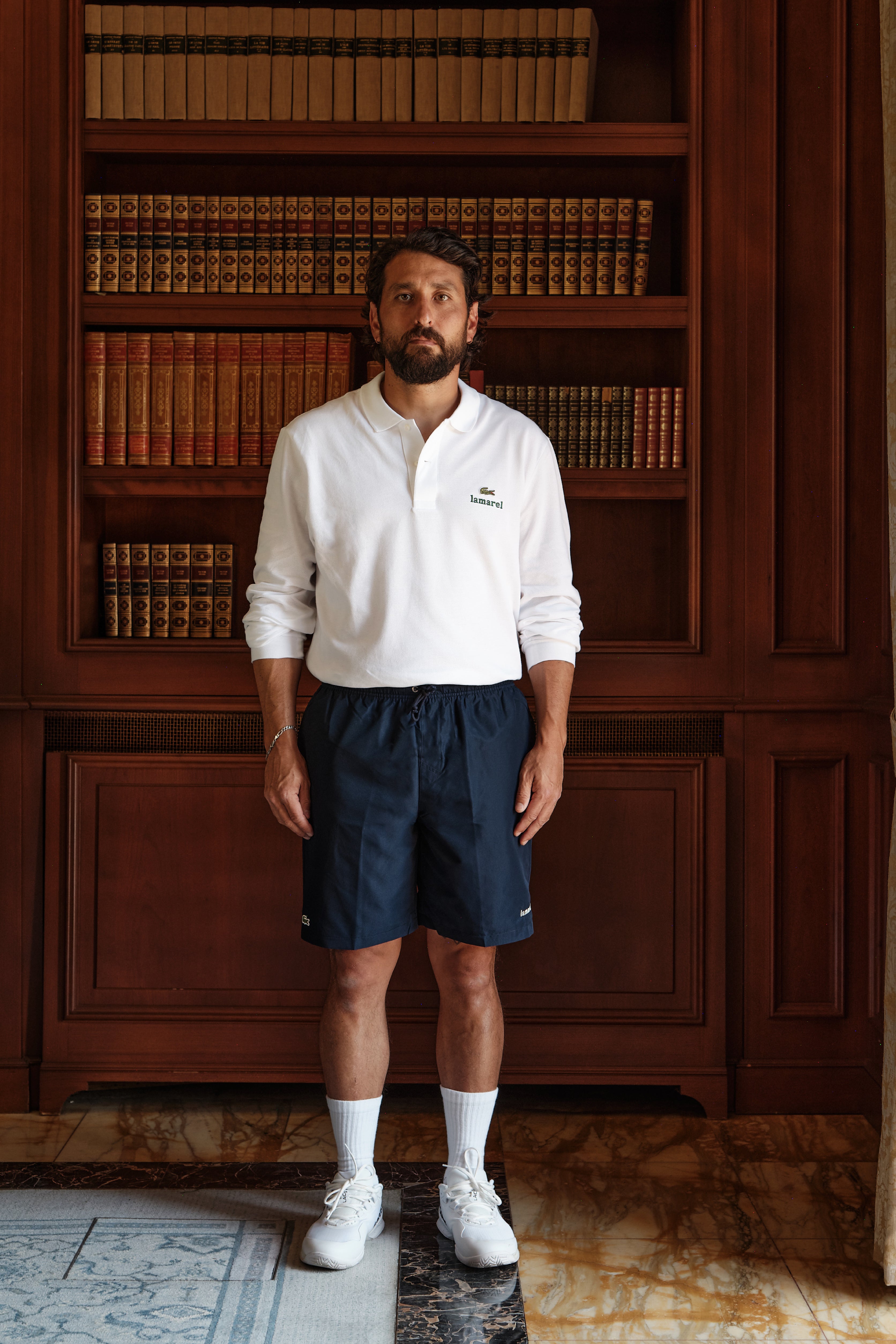 LACOSTE X LAMAREL TENNIS SHORTS