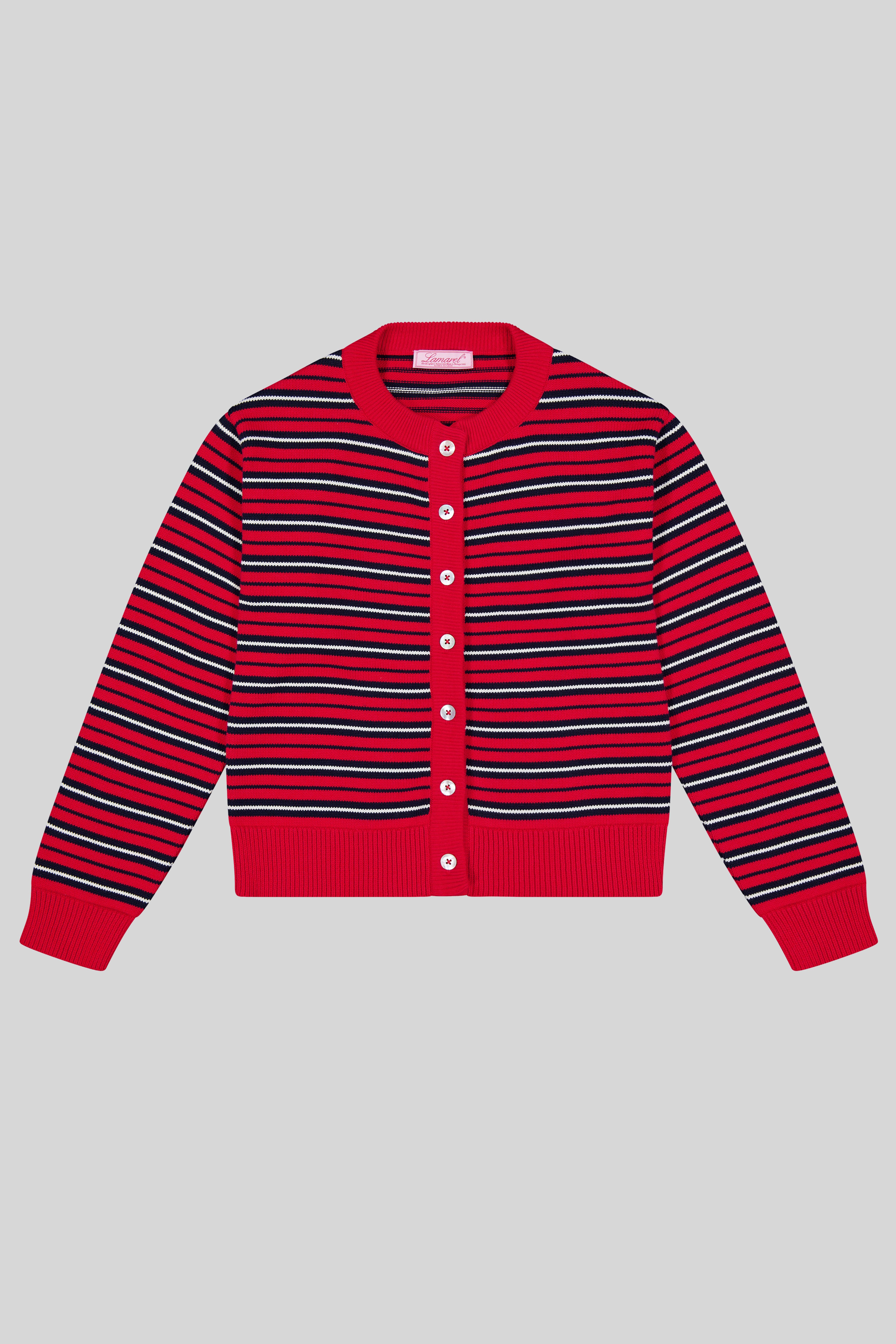 KNIT STRIPED CARDIGAN