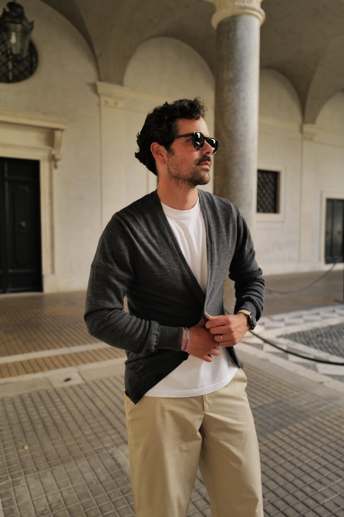 MERINO WOOL THIN CARDIGAN