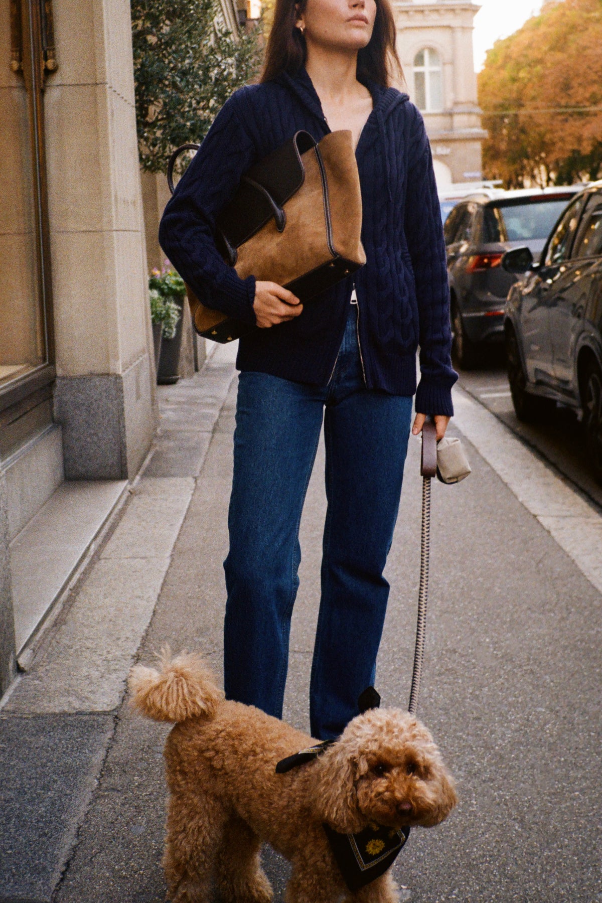 CABLE-KNIT ZIP HOODIE