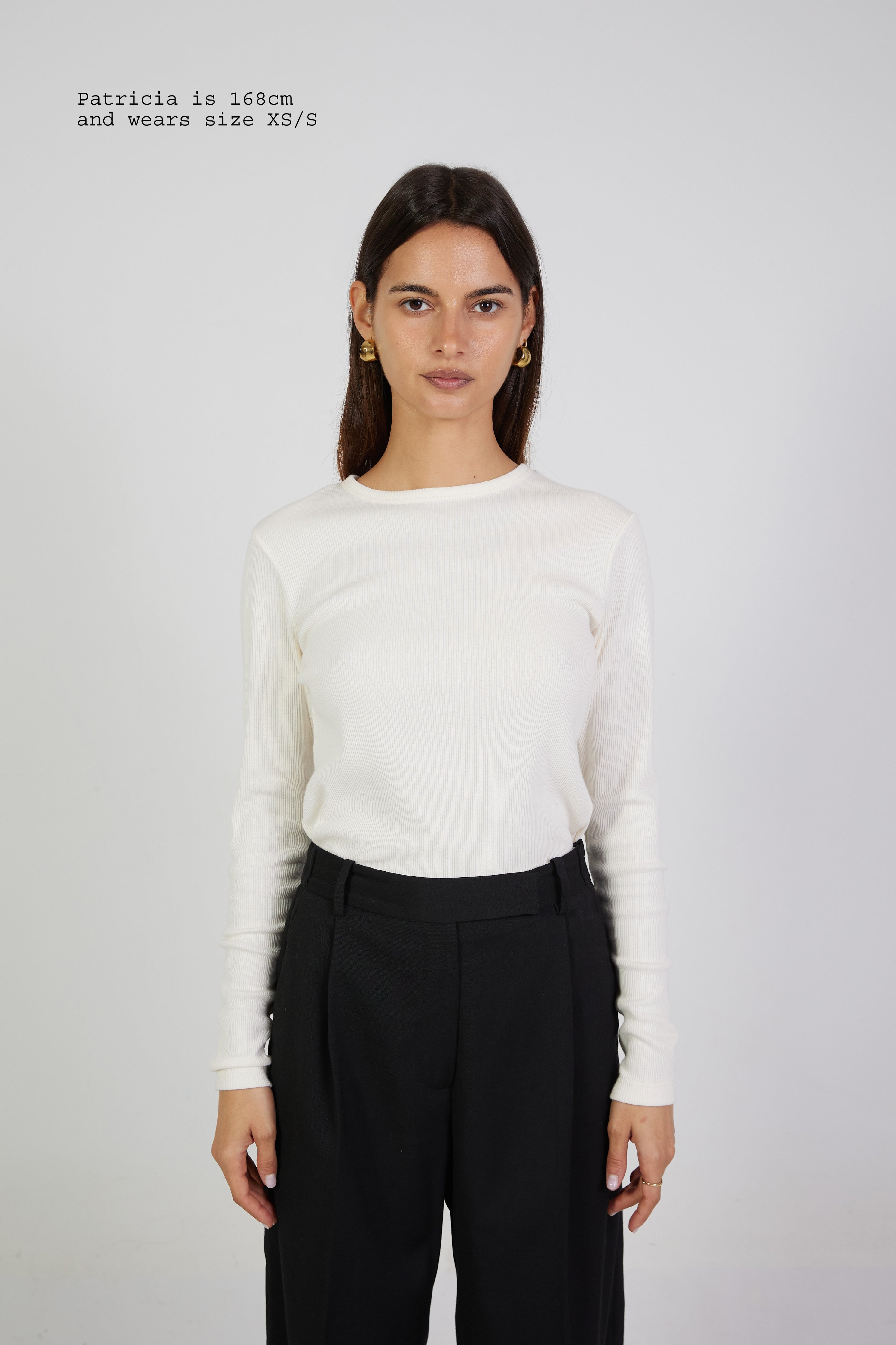 RIBBED LONG SLEEVE TOP