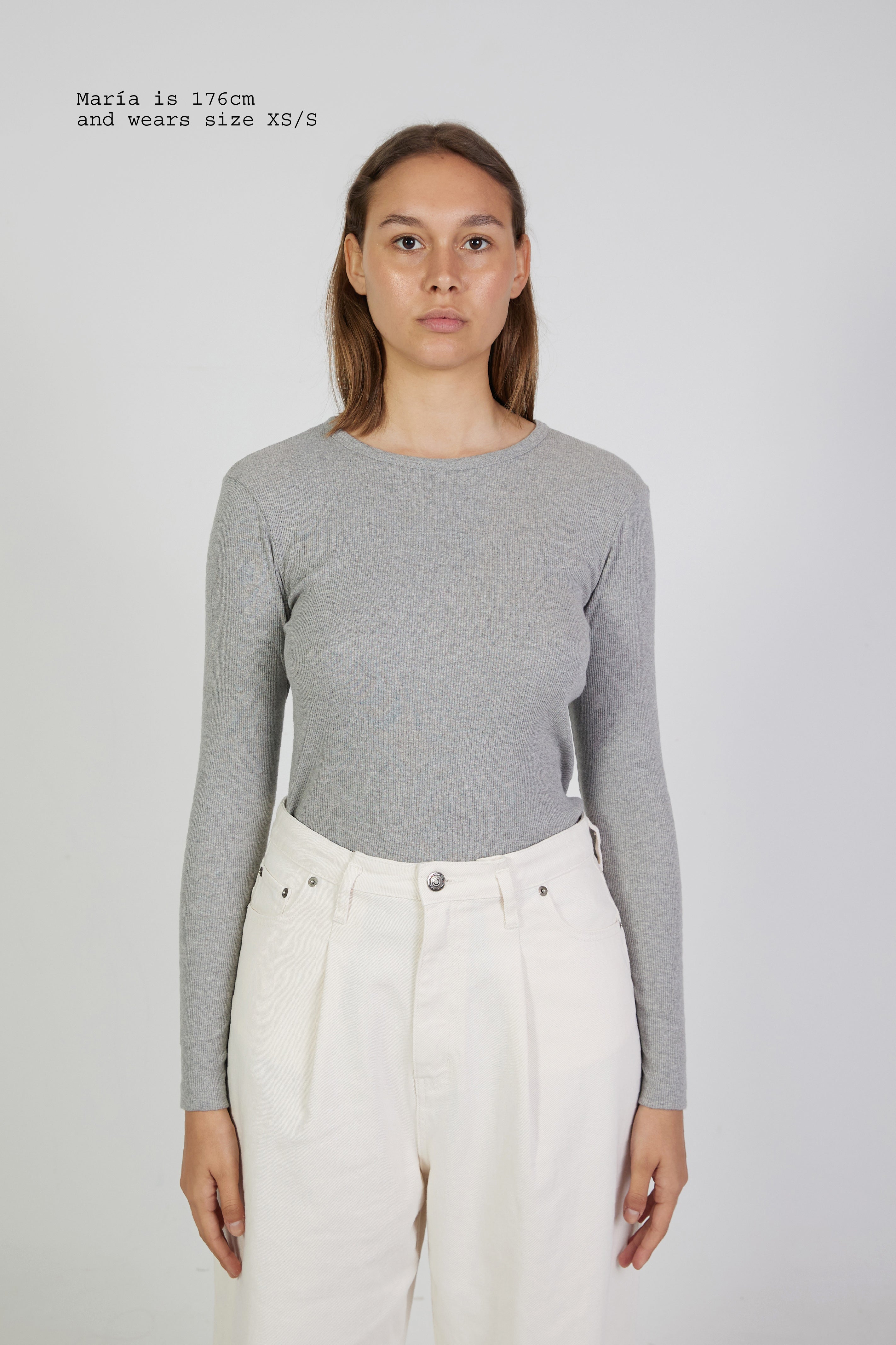 RIBBED LONG SLEEVE TOP