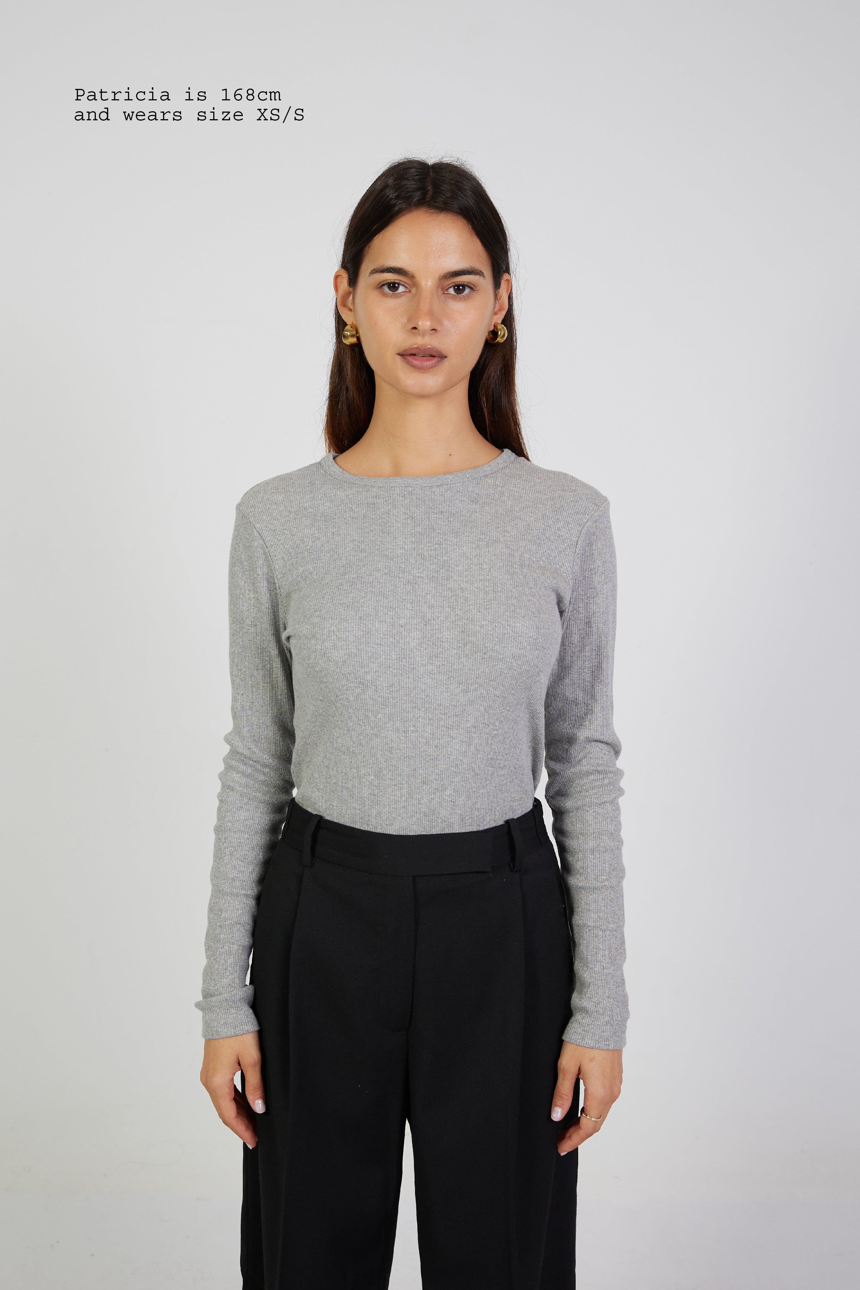 RIBBED LONG SLEEVE TOP