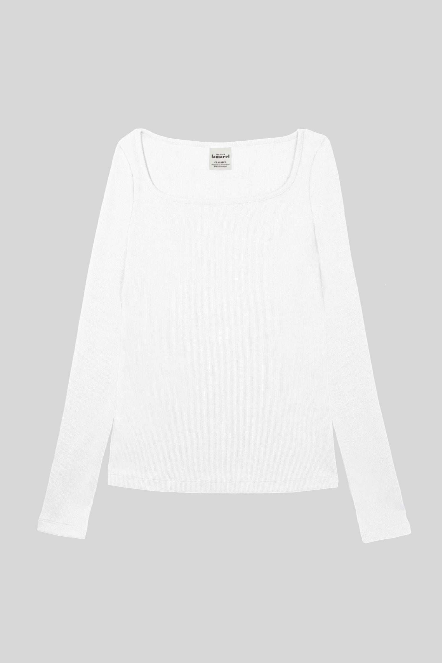 RIBBED LONG SLEEVE SQUARED TOP