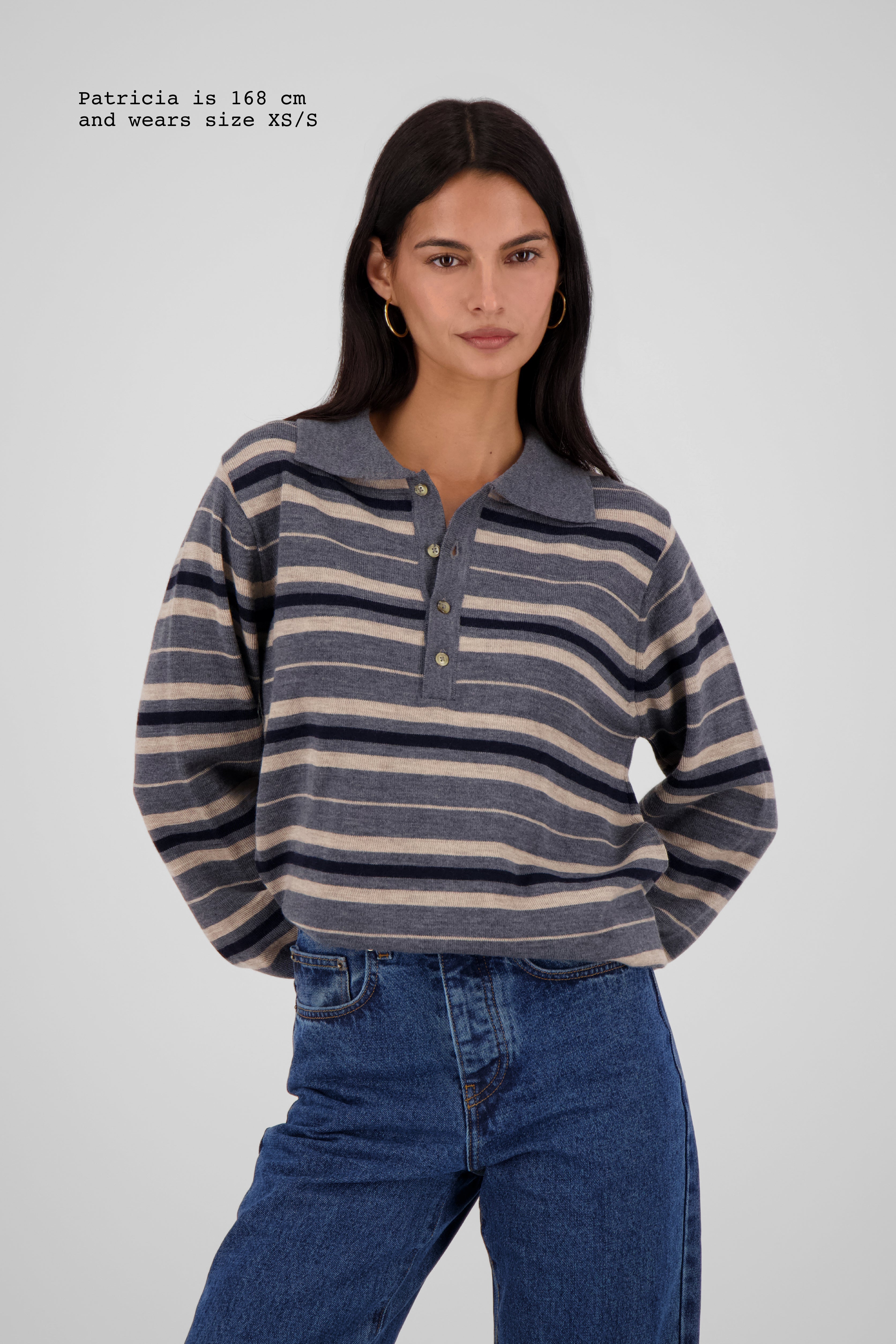 MERINO WOOL POLO STRIPED