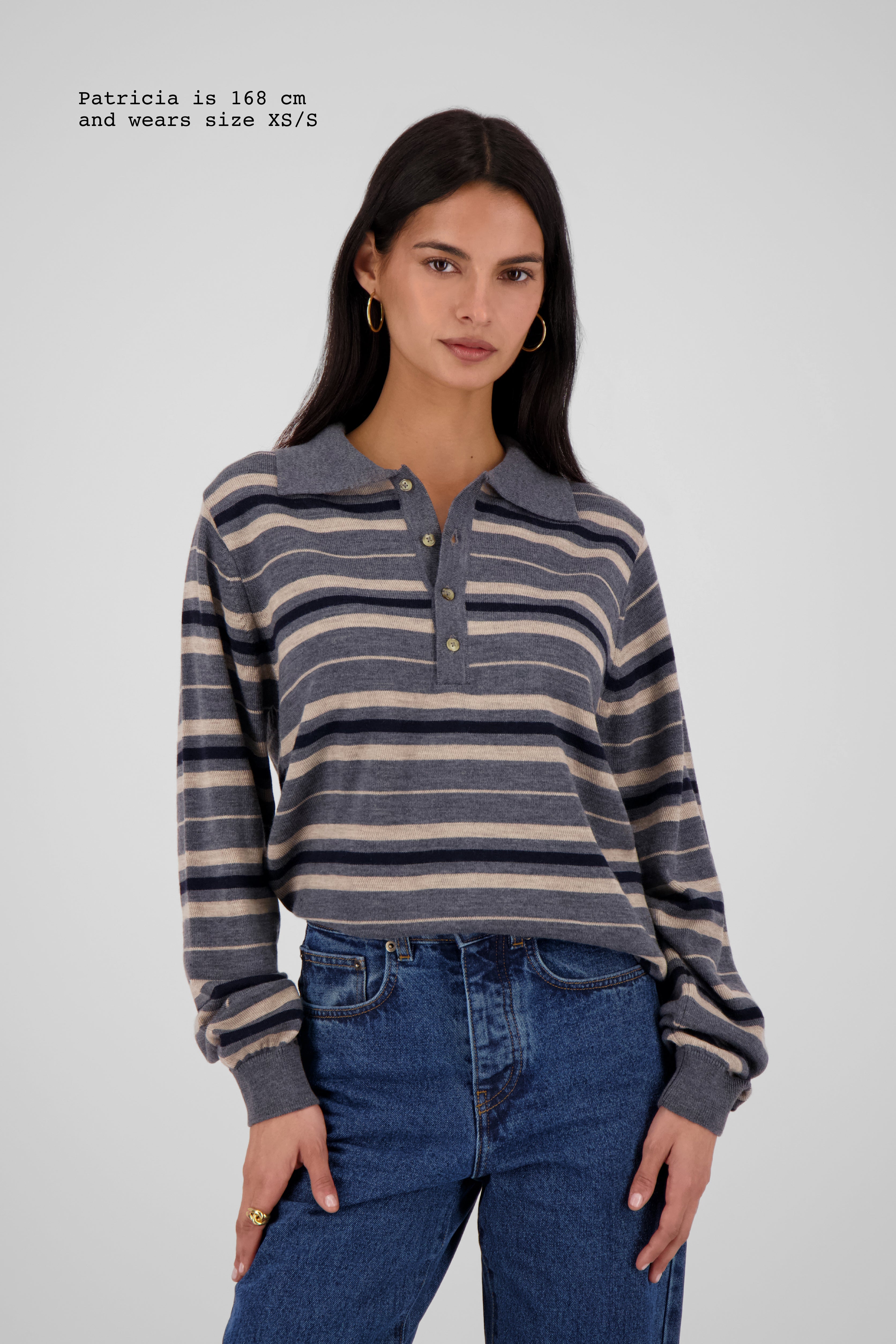 MERINO WOOL POLO STRIPED