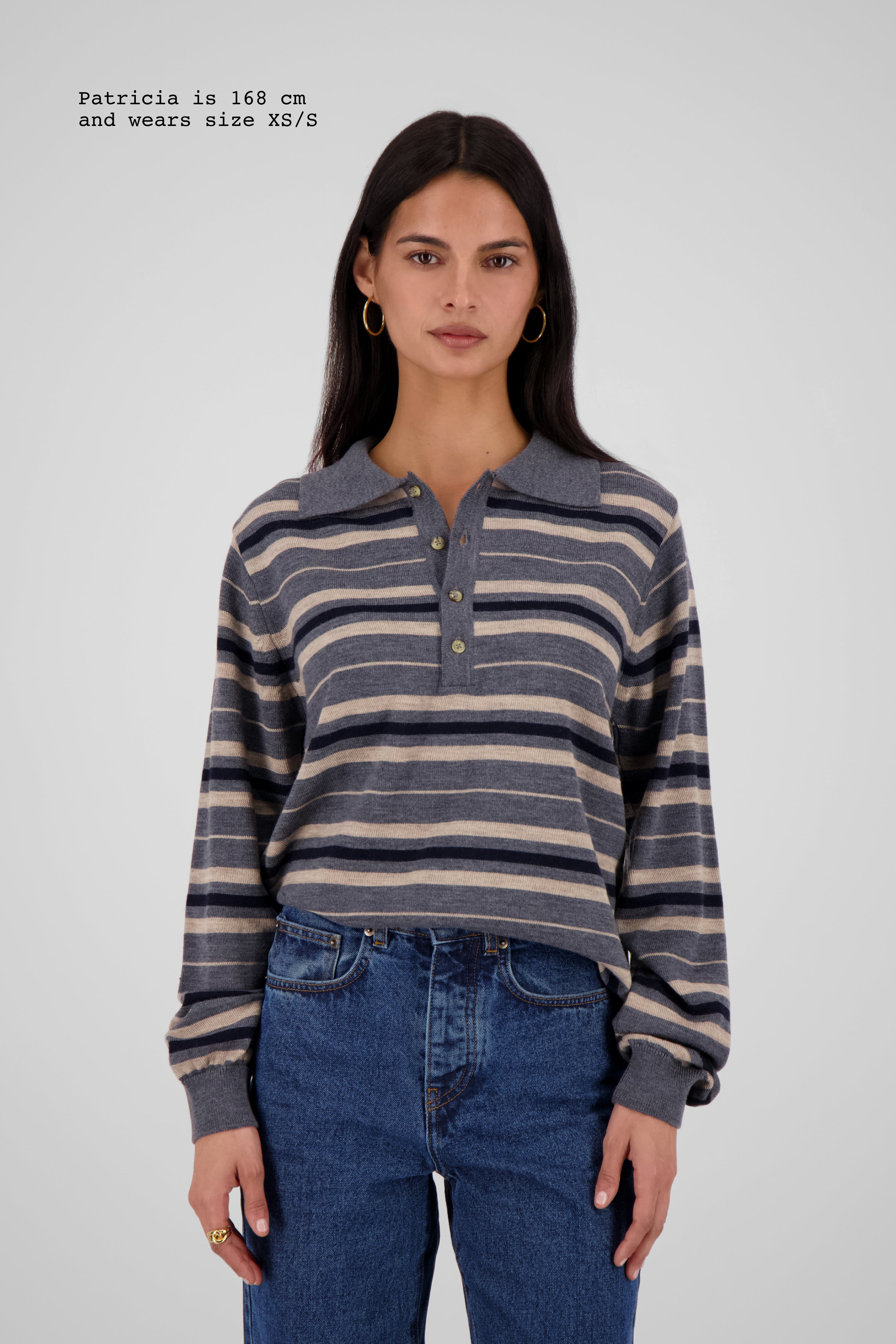 MERINO WOOL POLO STRIPED