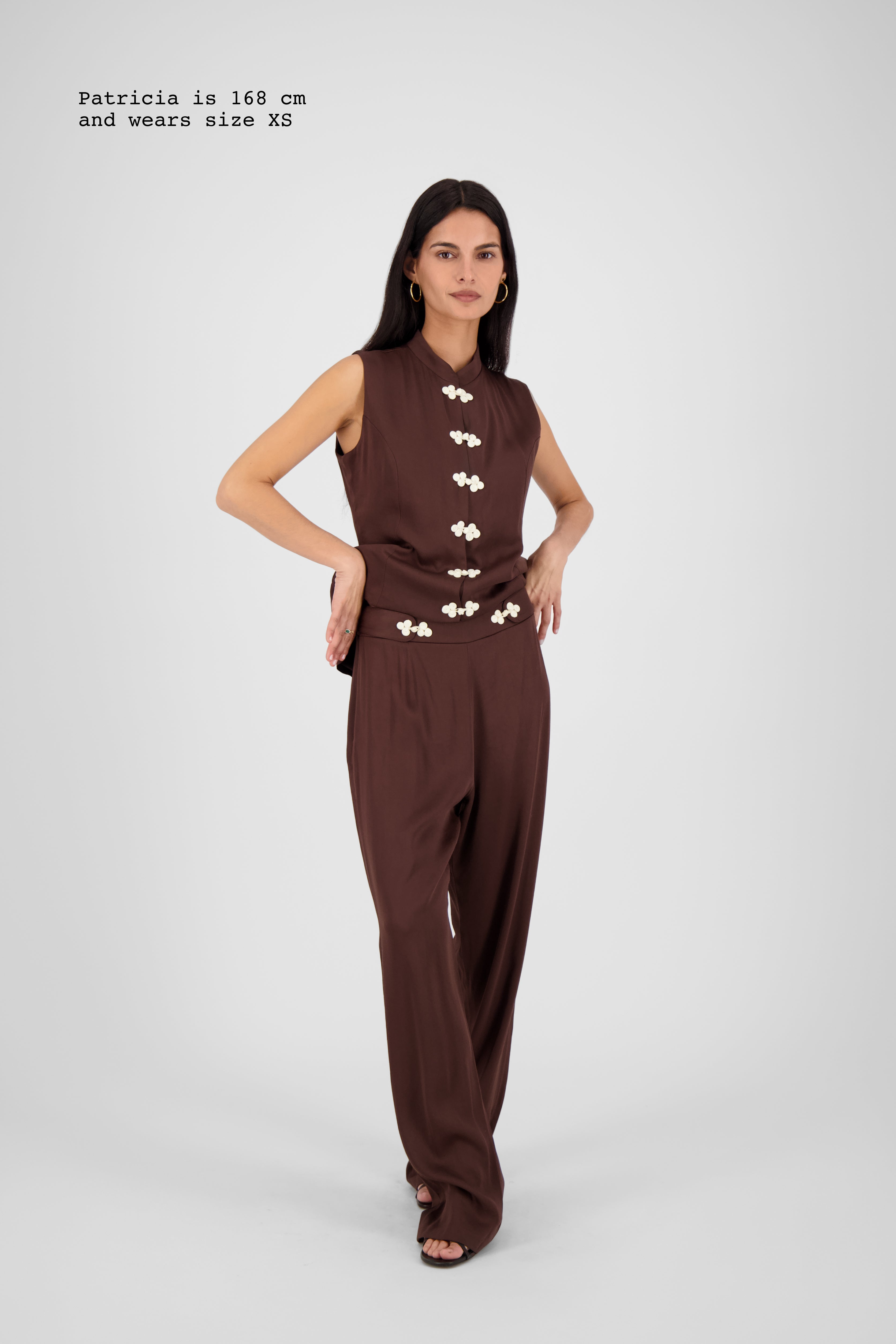 VISCOSE PANTS WITH FASTENINGS
