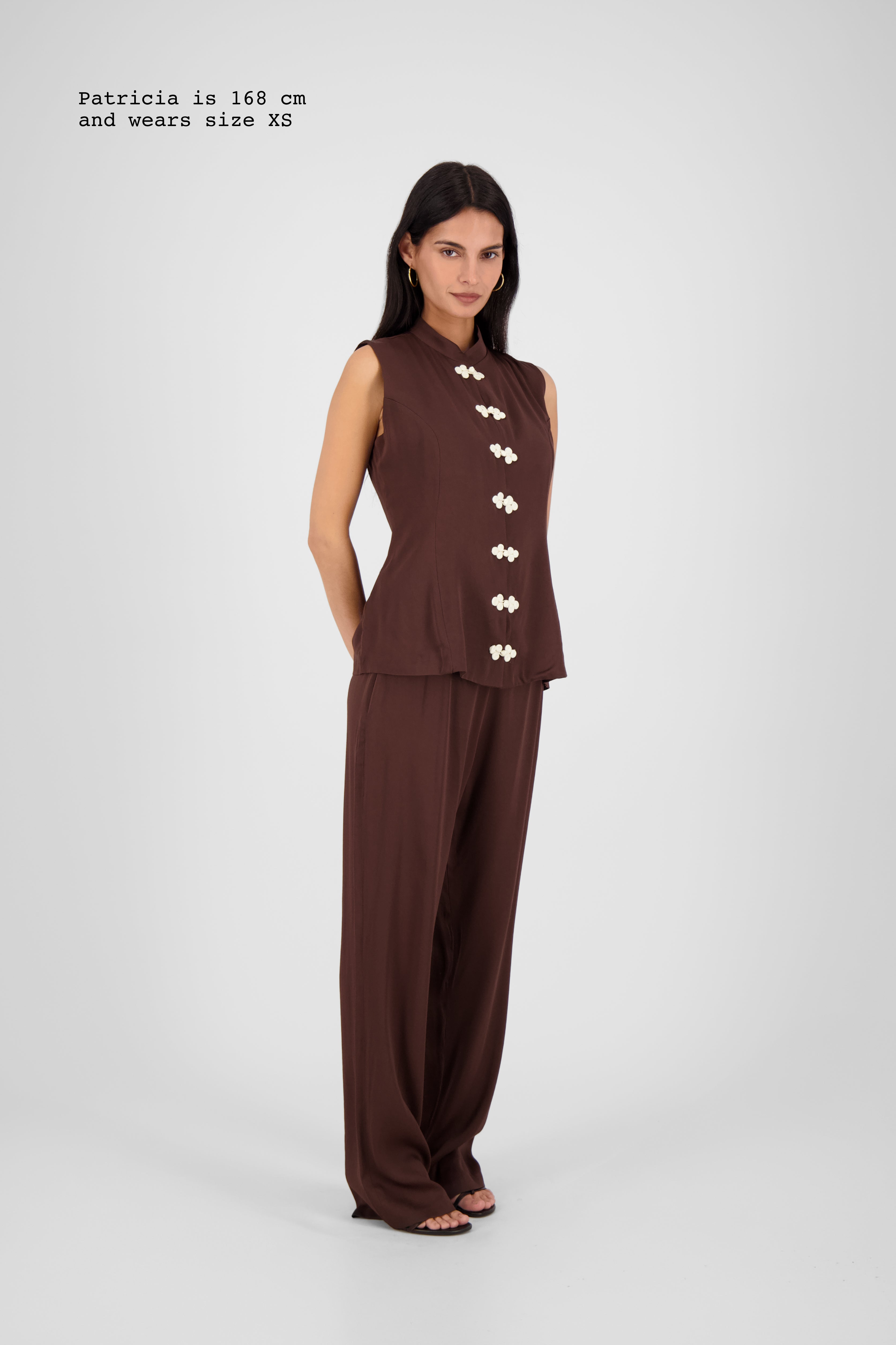 VISCOSE PANTS WITH FASTENINGS