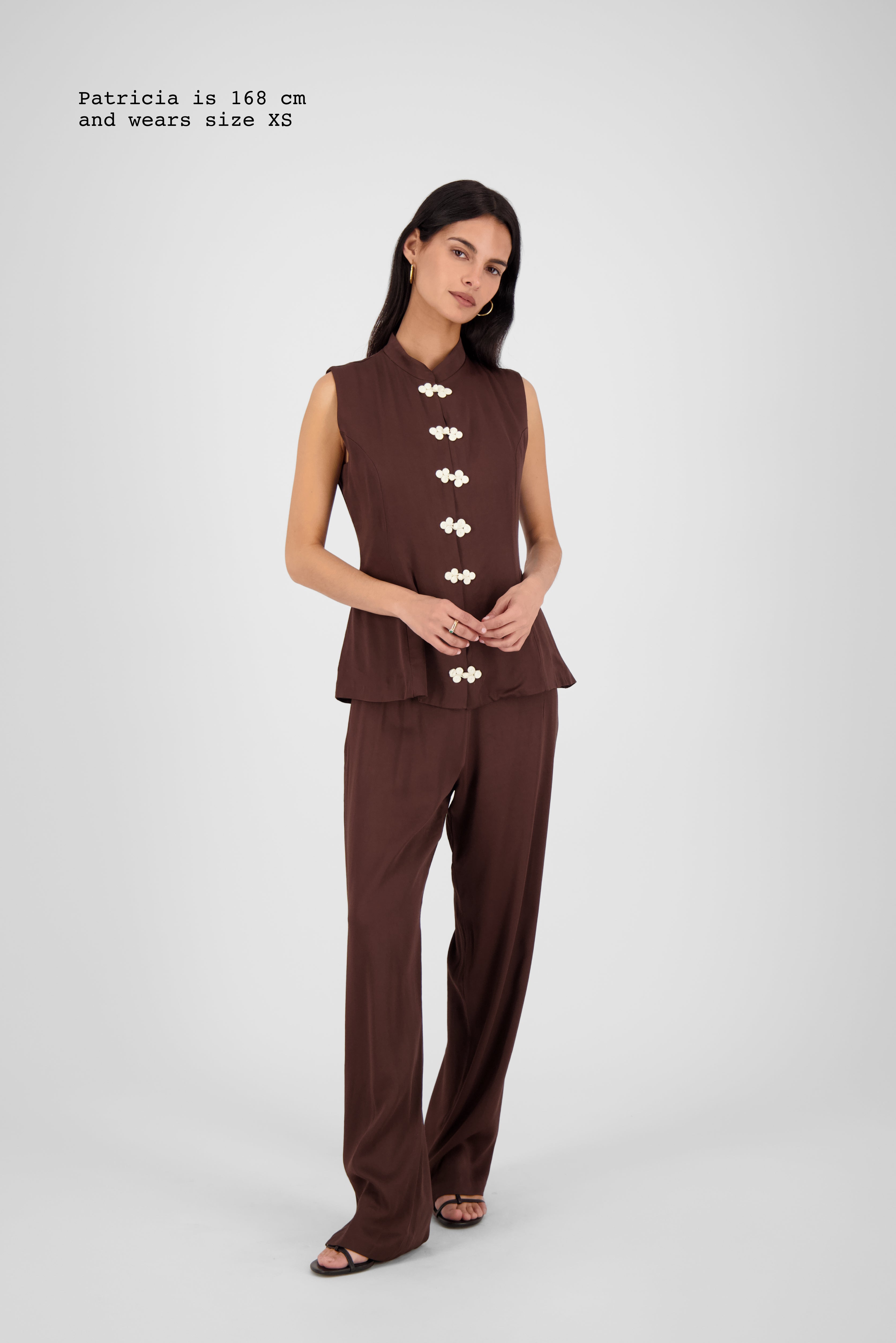 VISCOSE PANTS WITH FASTENINGS