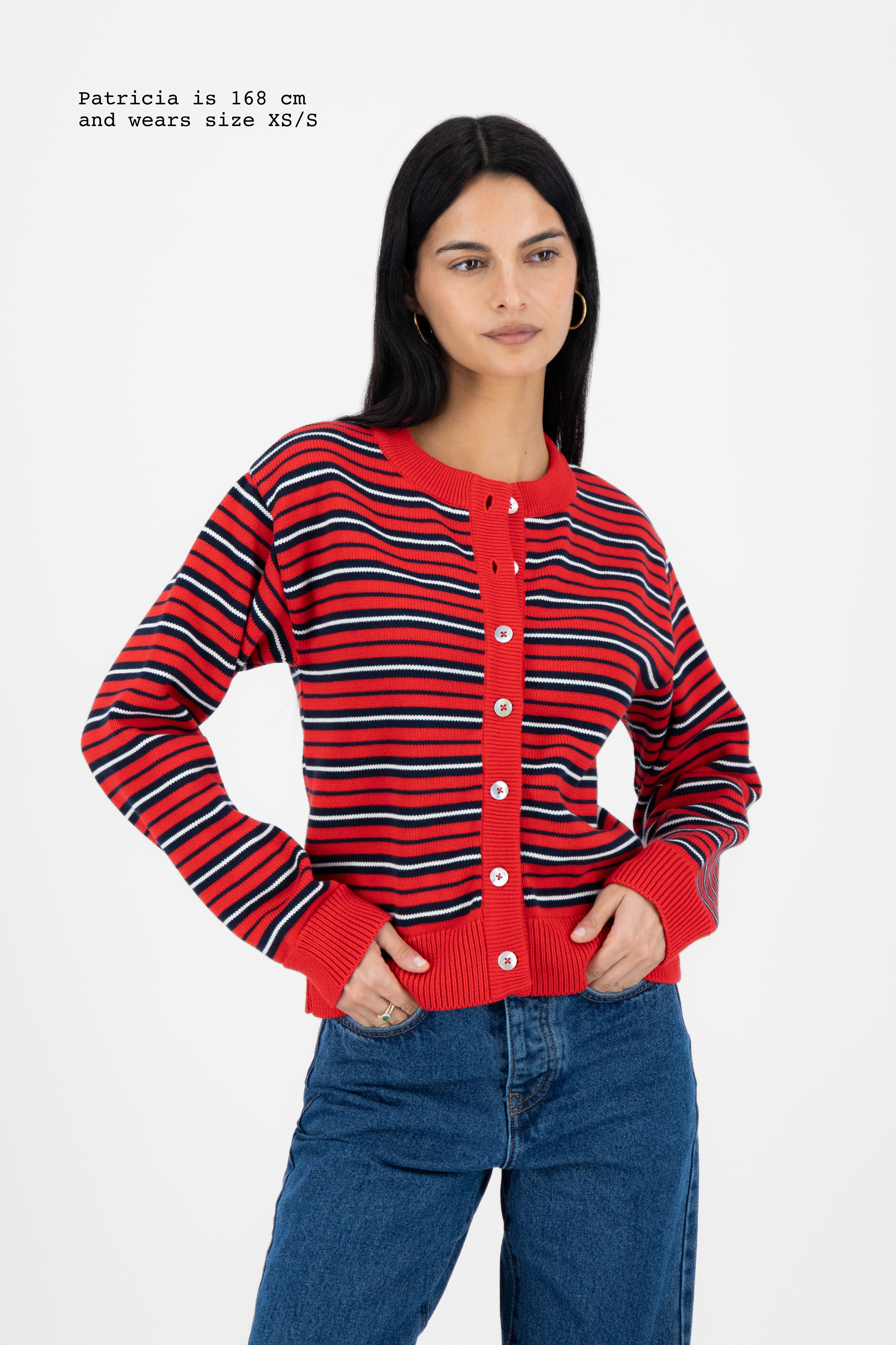 KNIT STRIPED CARDIGAN
