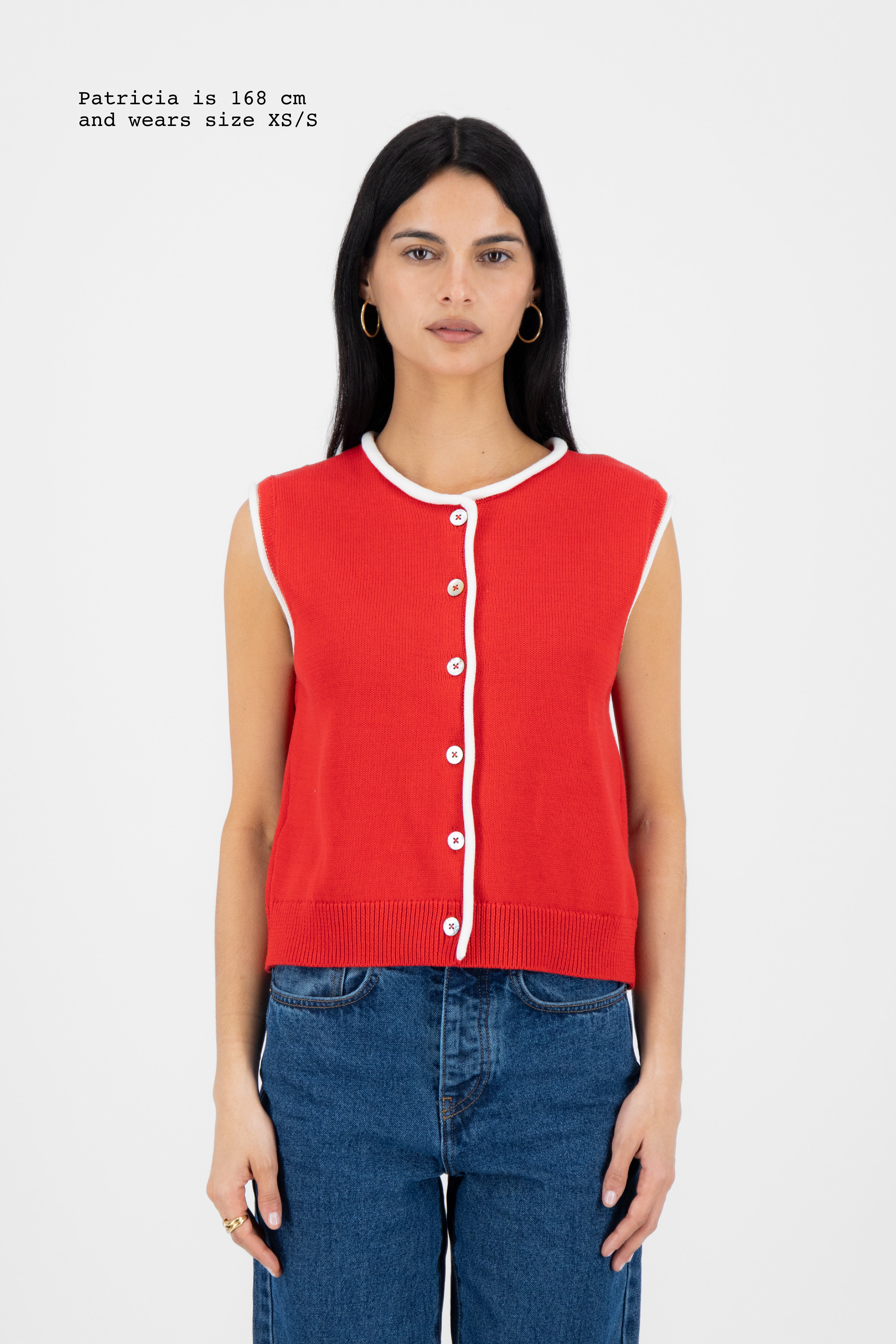 KNIT CONTRAST VEST