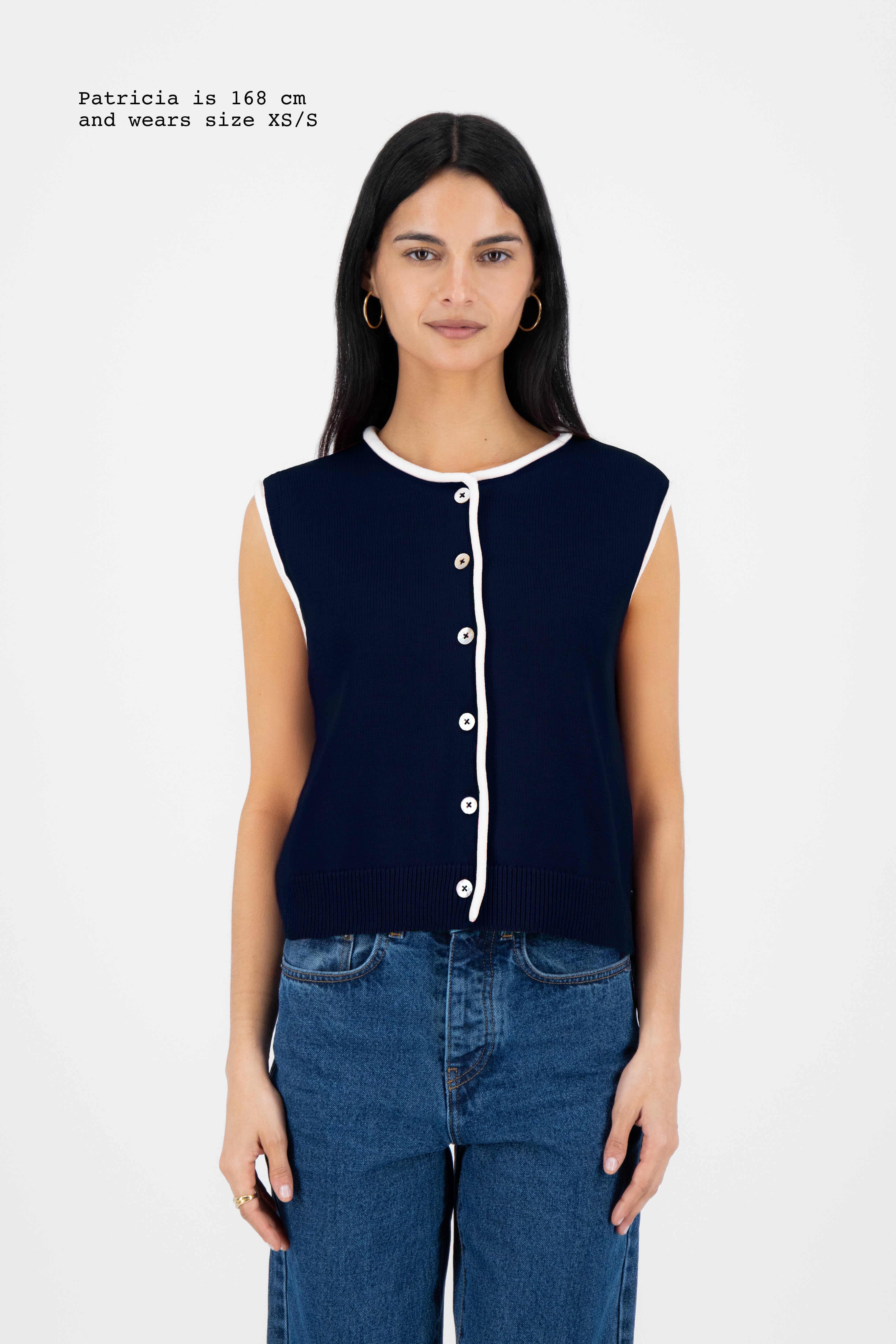 KNIT CONTRAST VEST