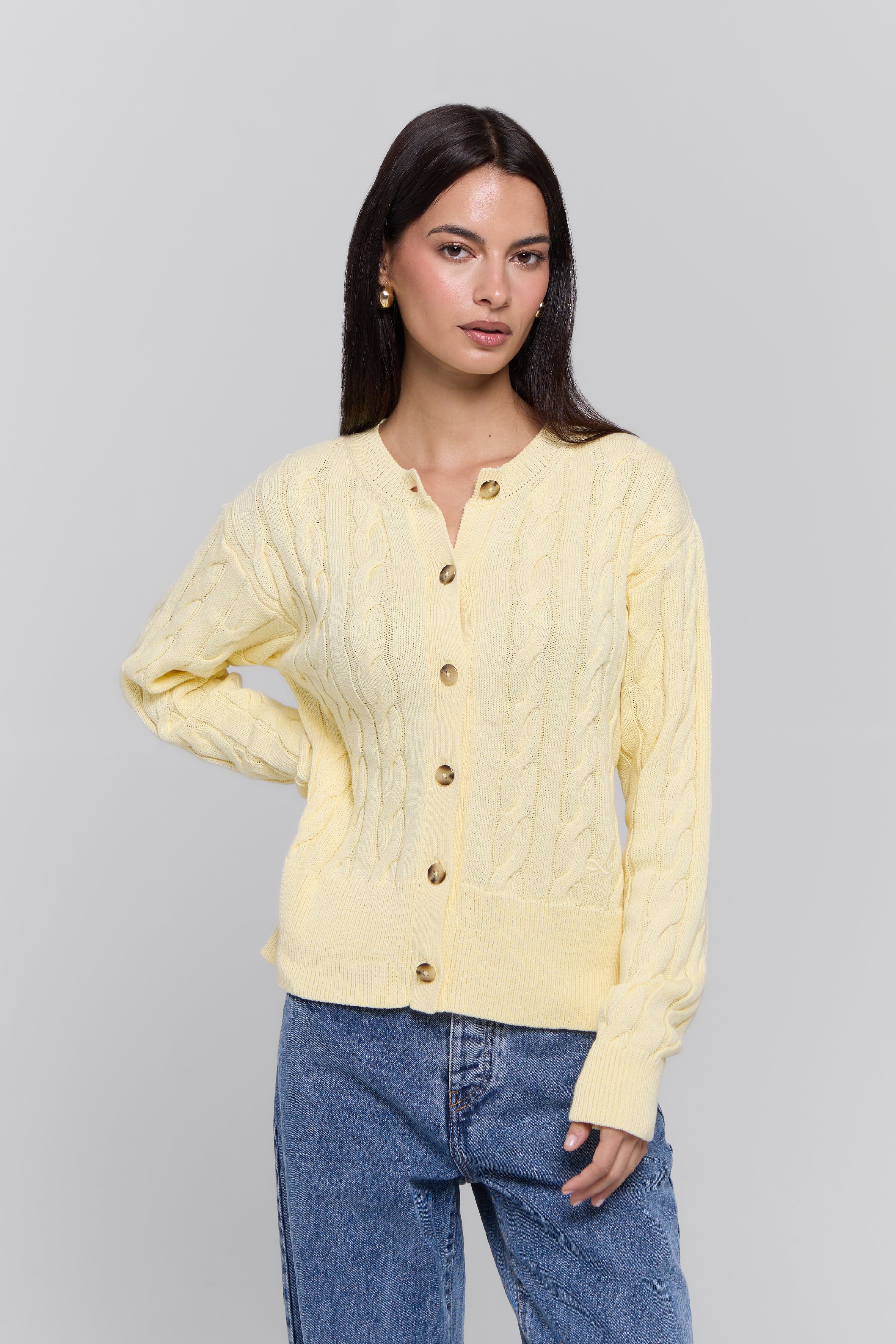 CABLE-KNIT CARDIGAN