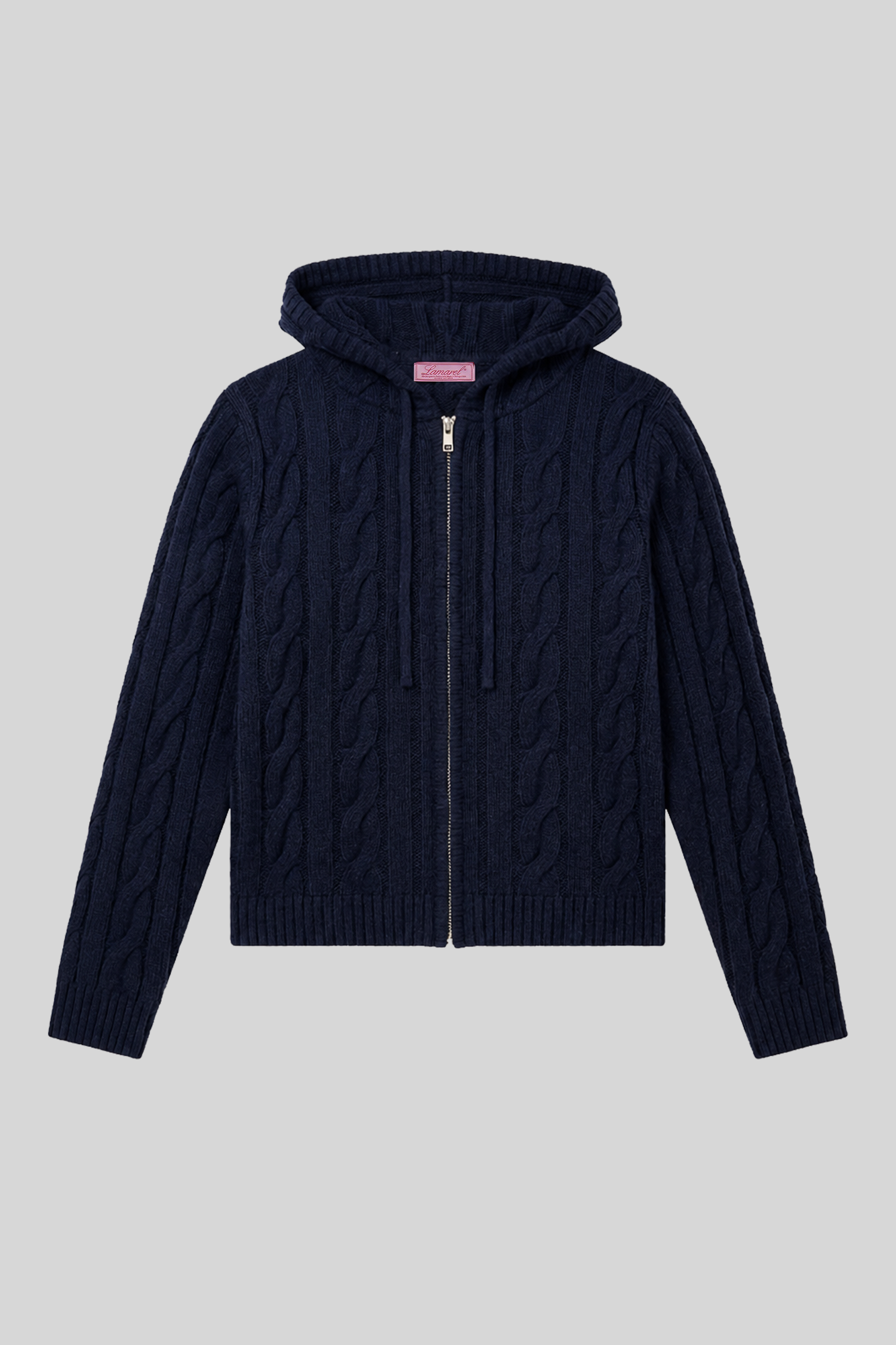 CABLE-KNIT ZIP HOODIE