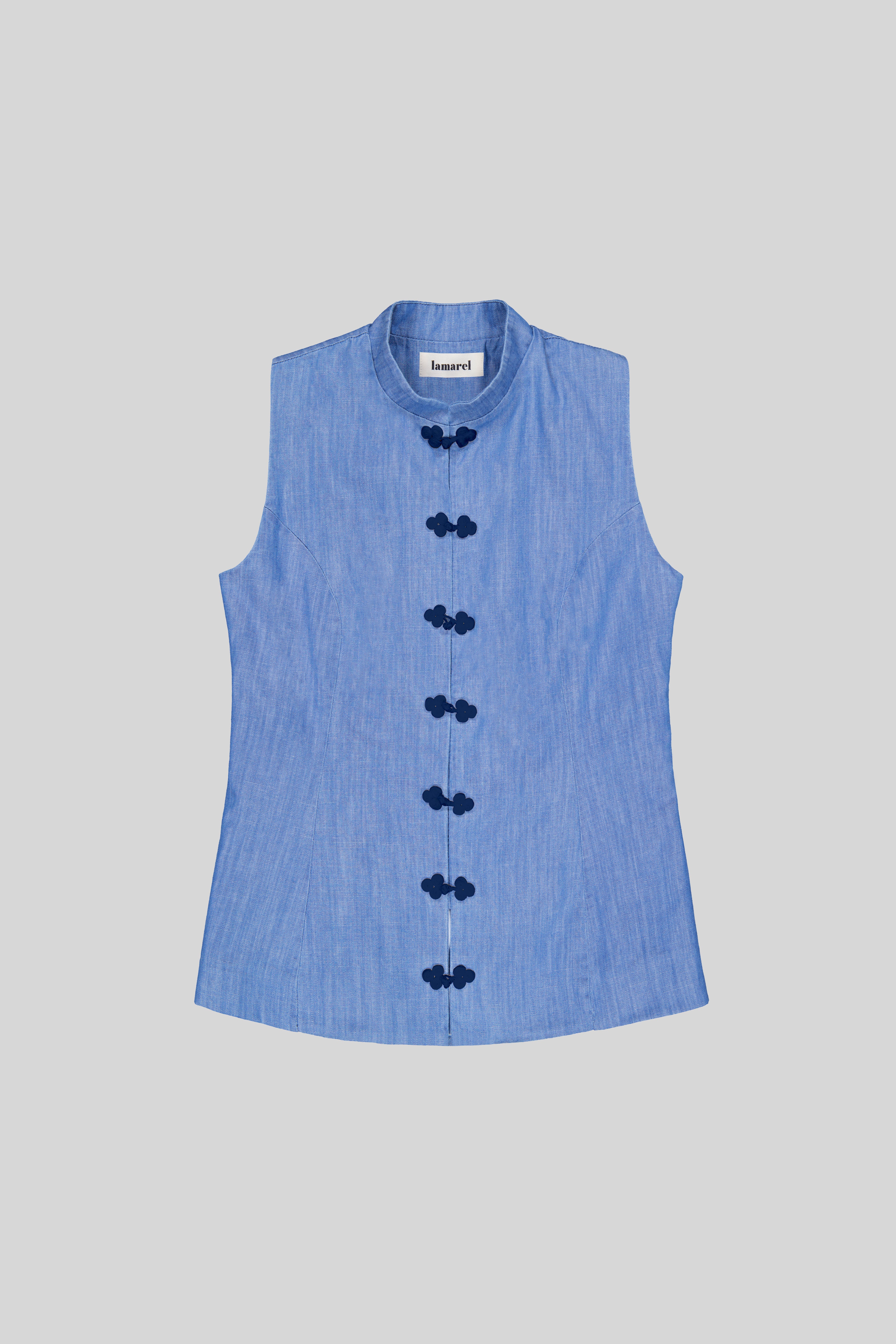 FITTED VEST WITH FASTENINGS