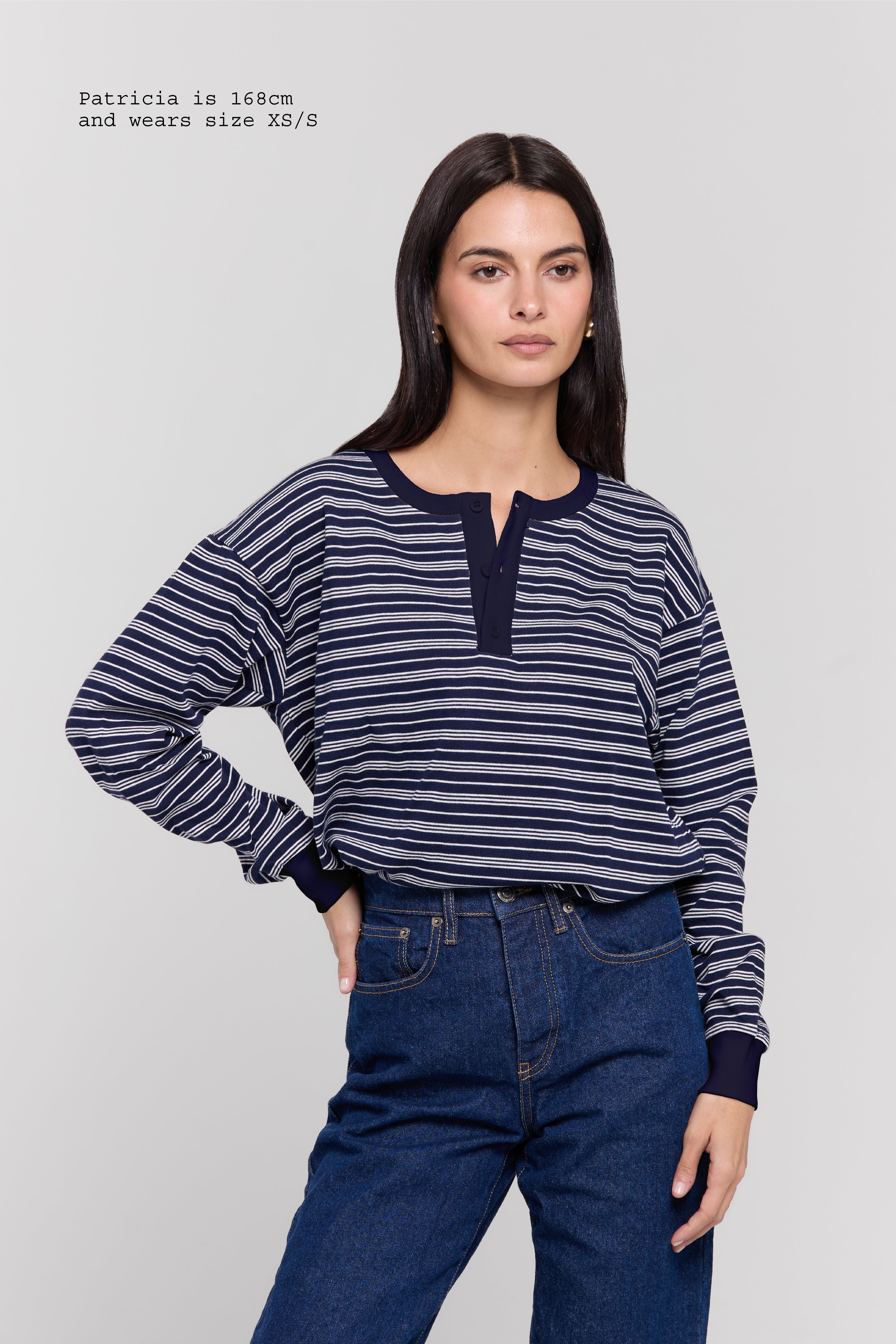 HENLEY LONG SLEEVE TOP