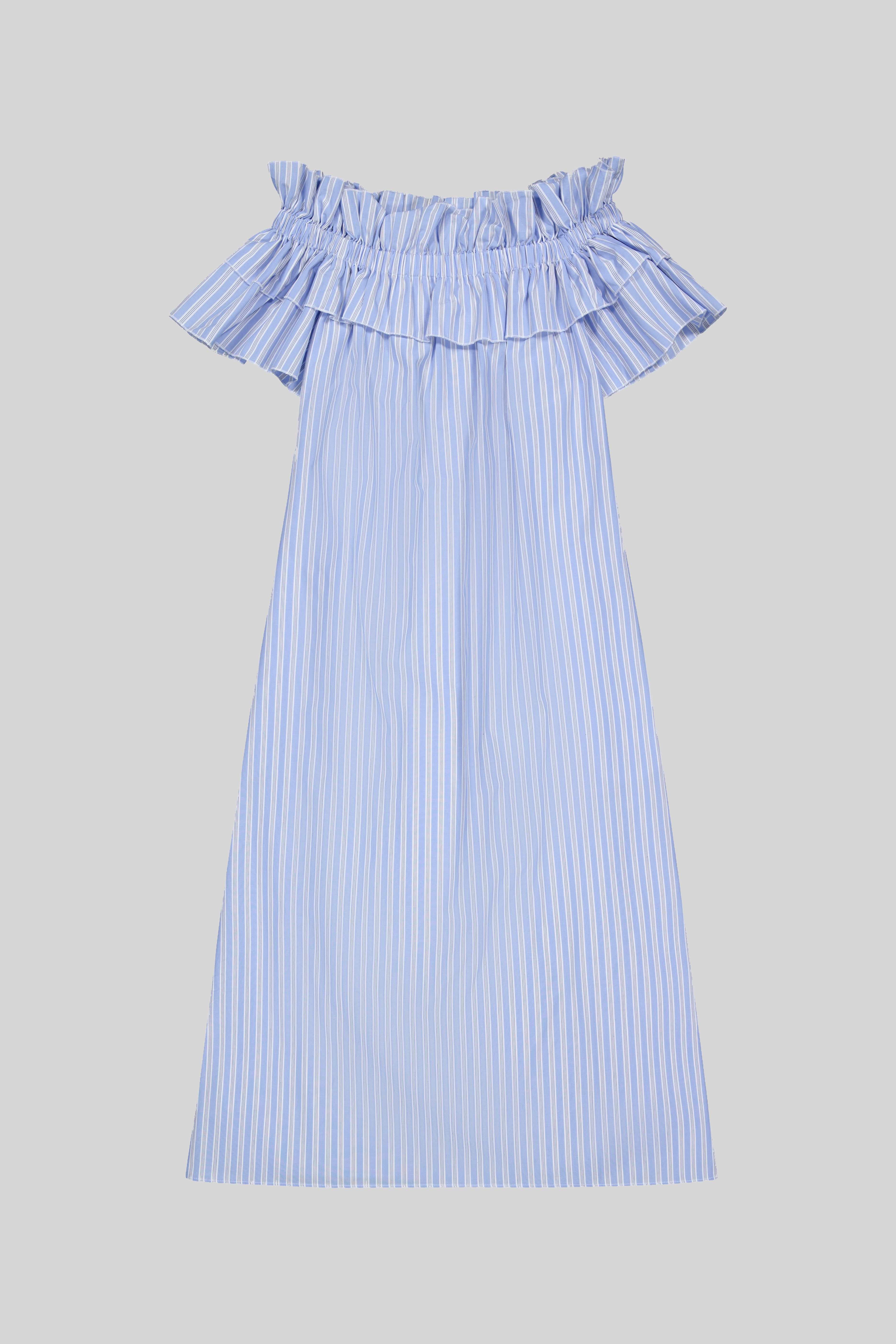 OFF-SHOULDER RUFFLE DRESS