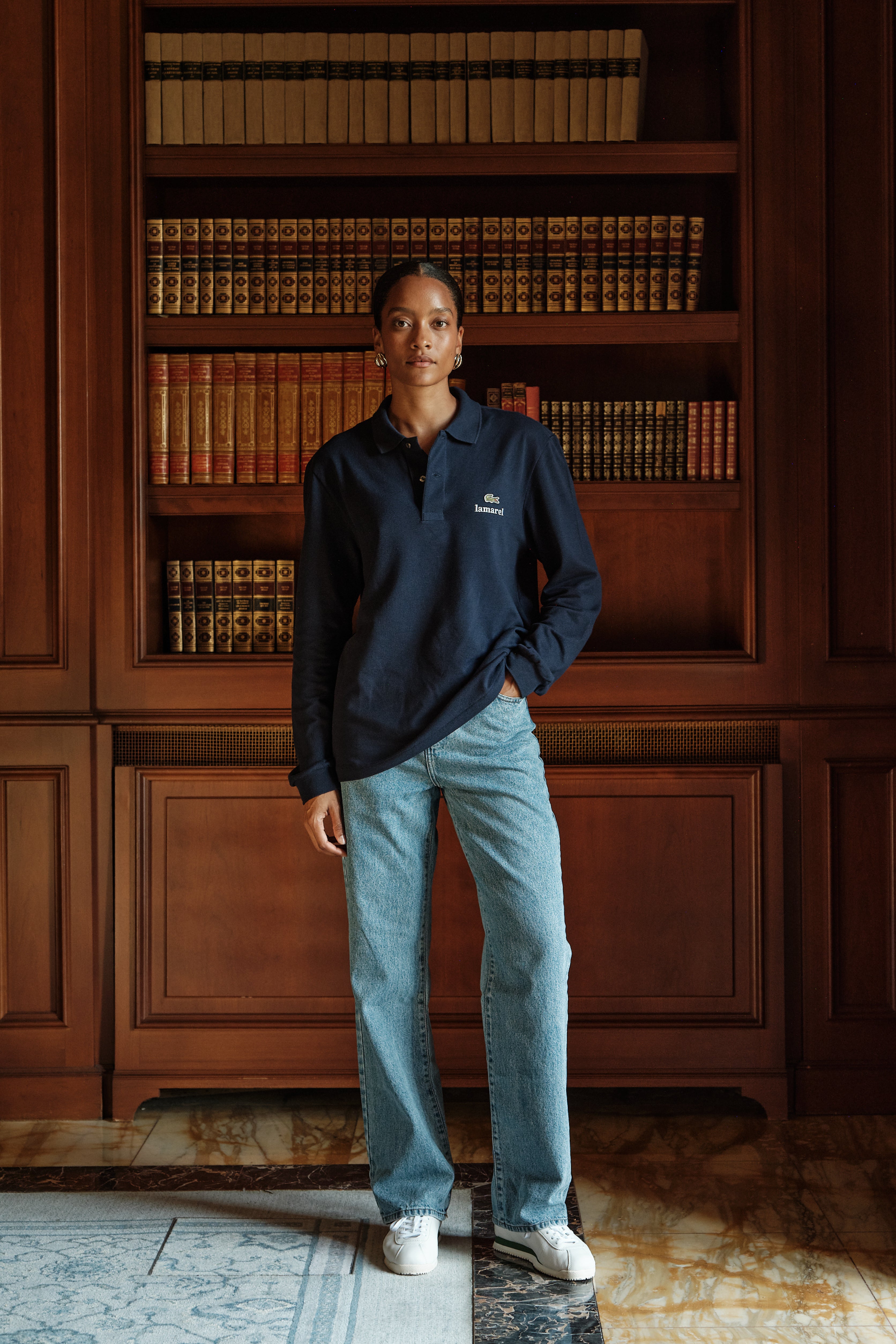 LACOSTE X LAMAREL LONG SLEEVED POLO SHIRT