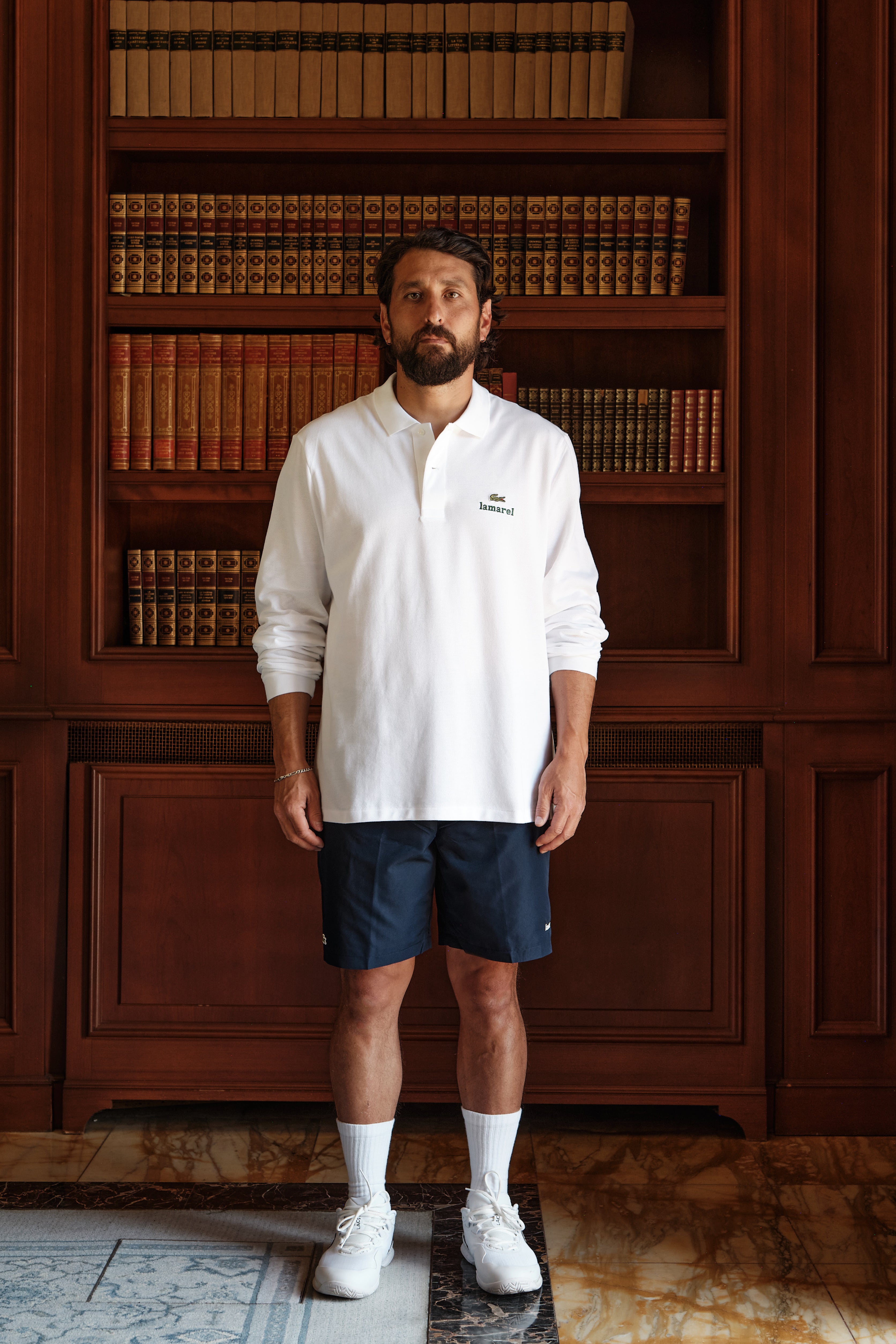 LACOSTE X LAMAREL LONG SLEEVED POLO SHIRT