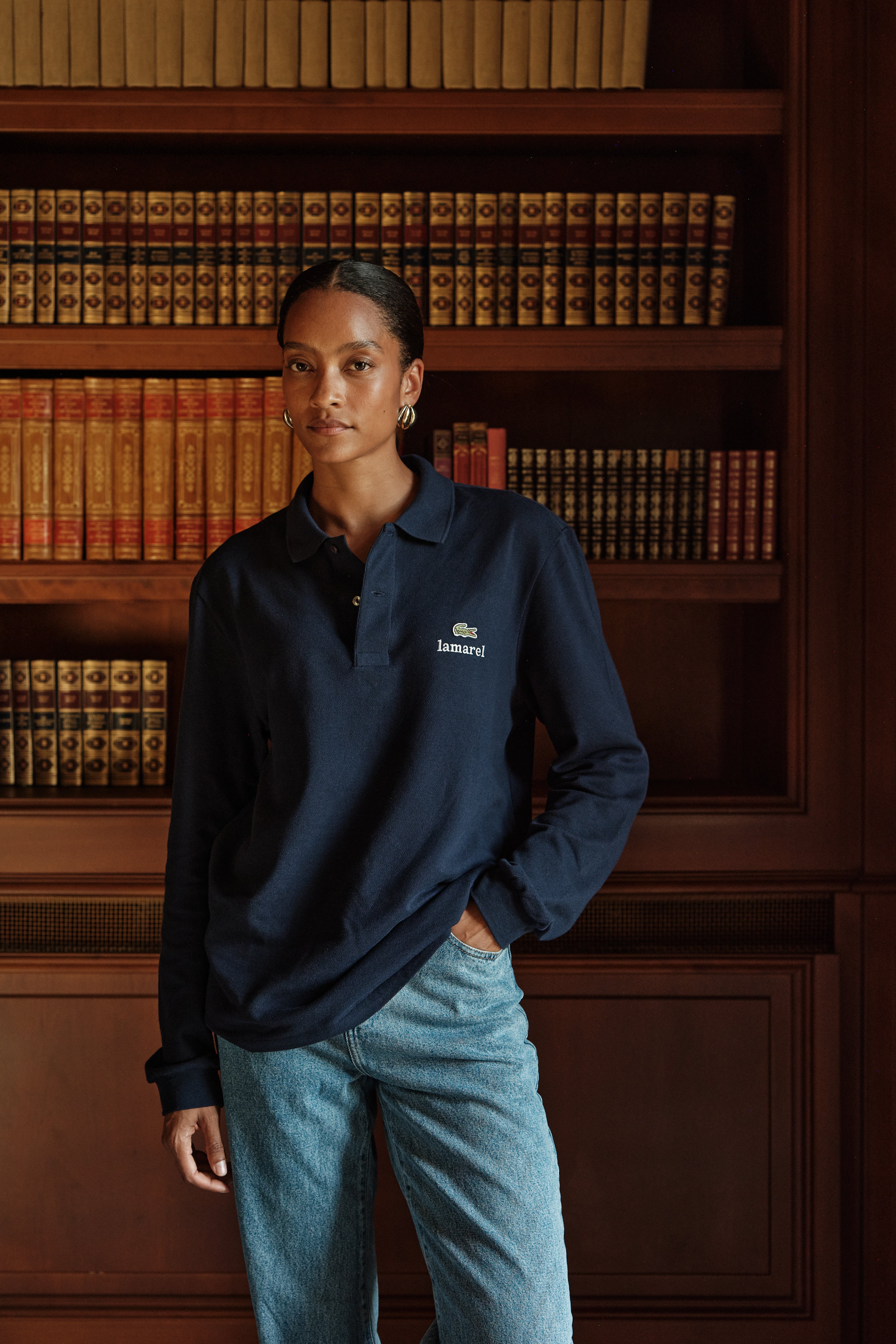 LACOSTE X LAMAREL LONG SLEEVED POLO SHIRT