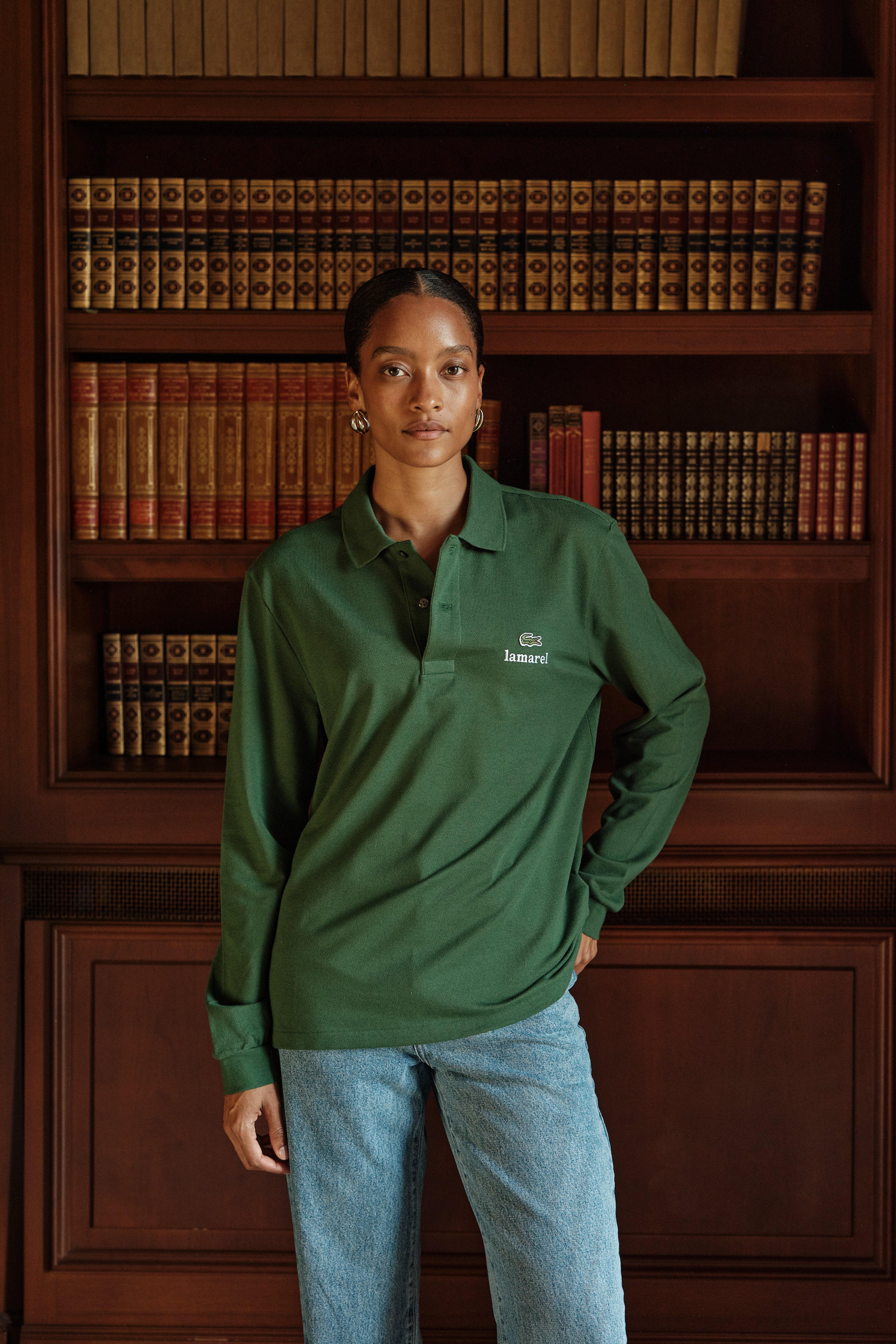 LACOSTE X LAMAREL LONG SLEEVED POLO SHIRT