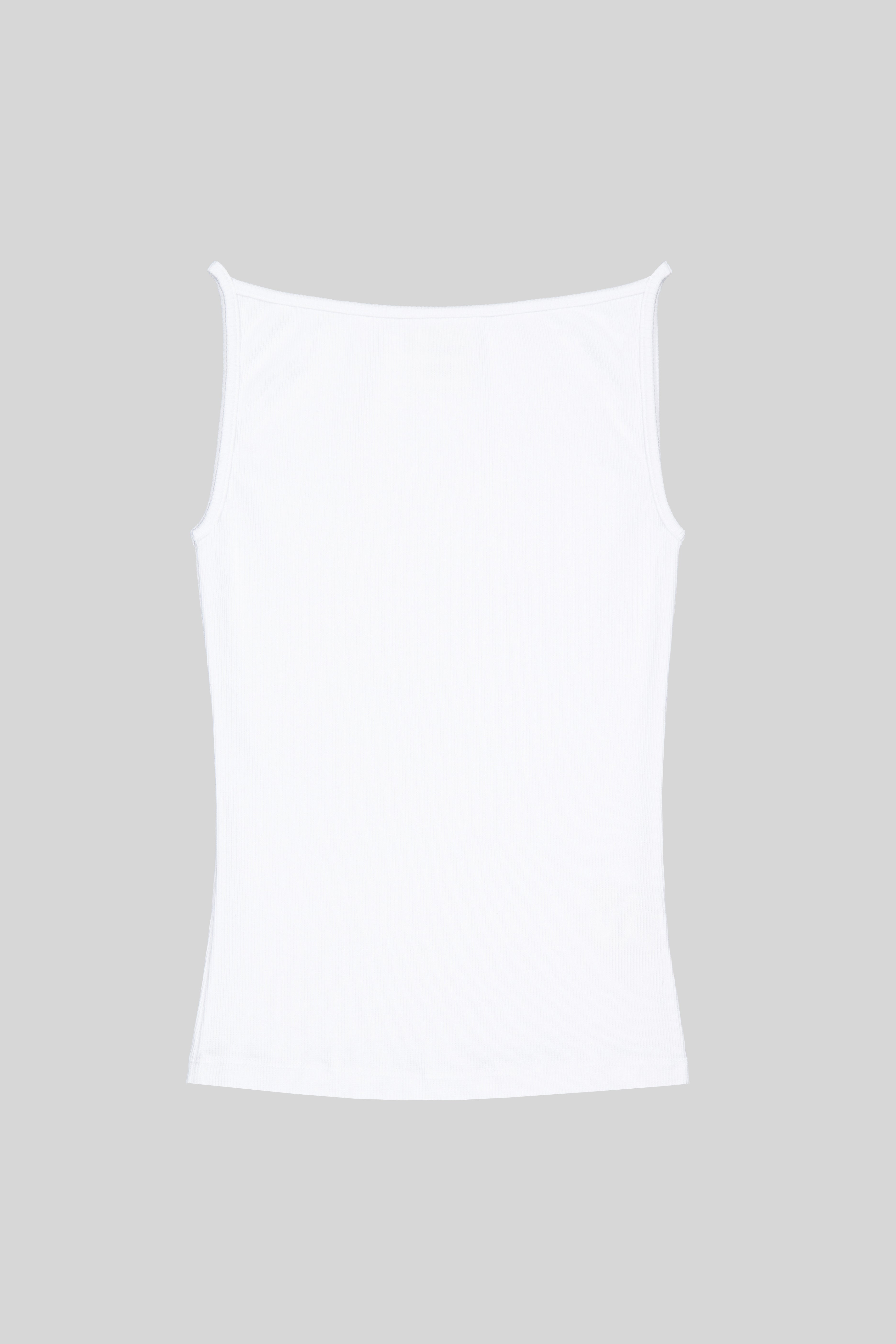 RIBBED BOATNECK SLEEVELESS TOP