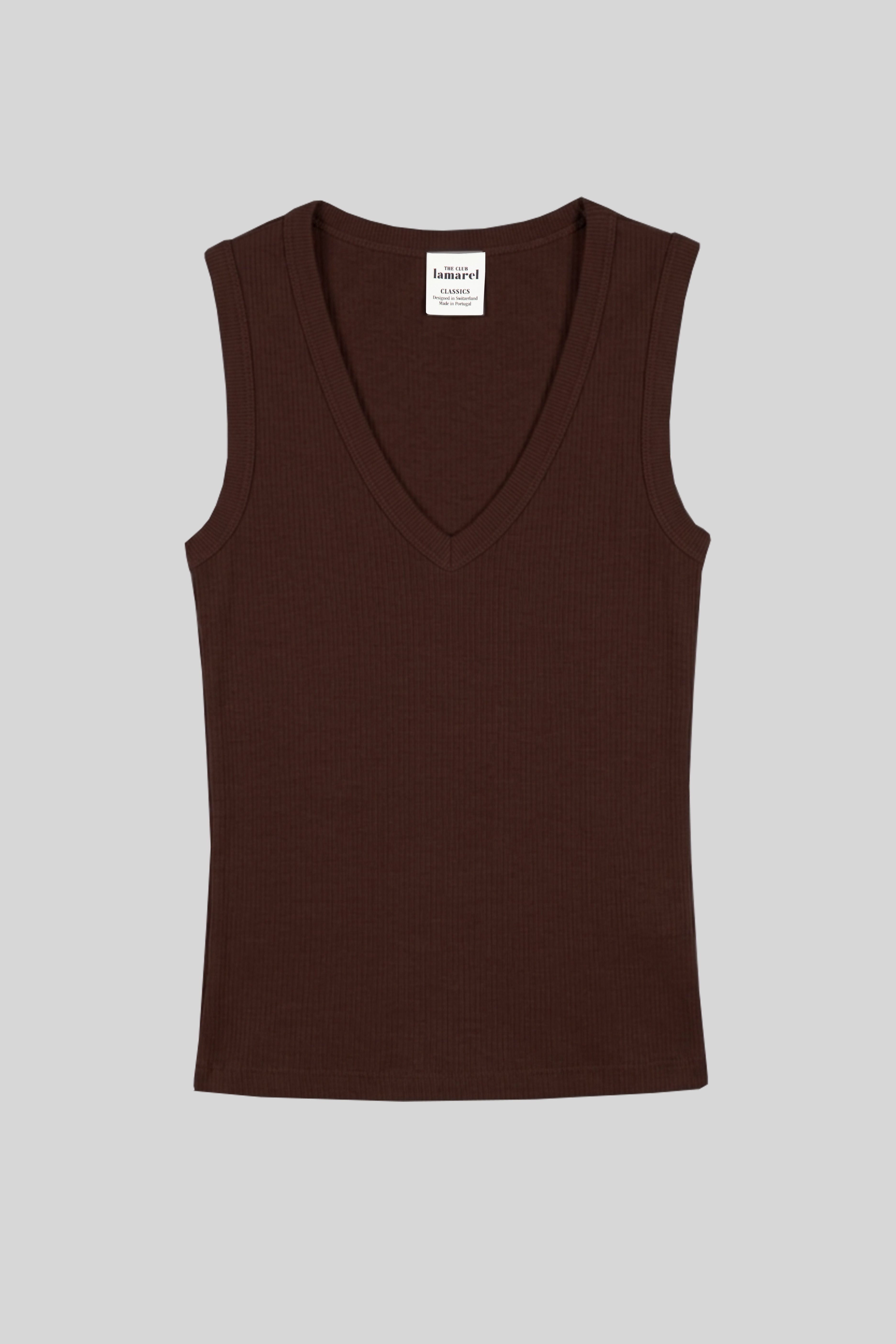 RIBBED V-NECK TOP