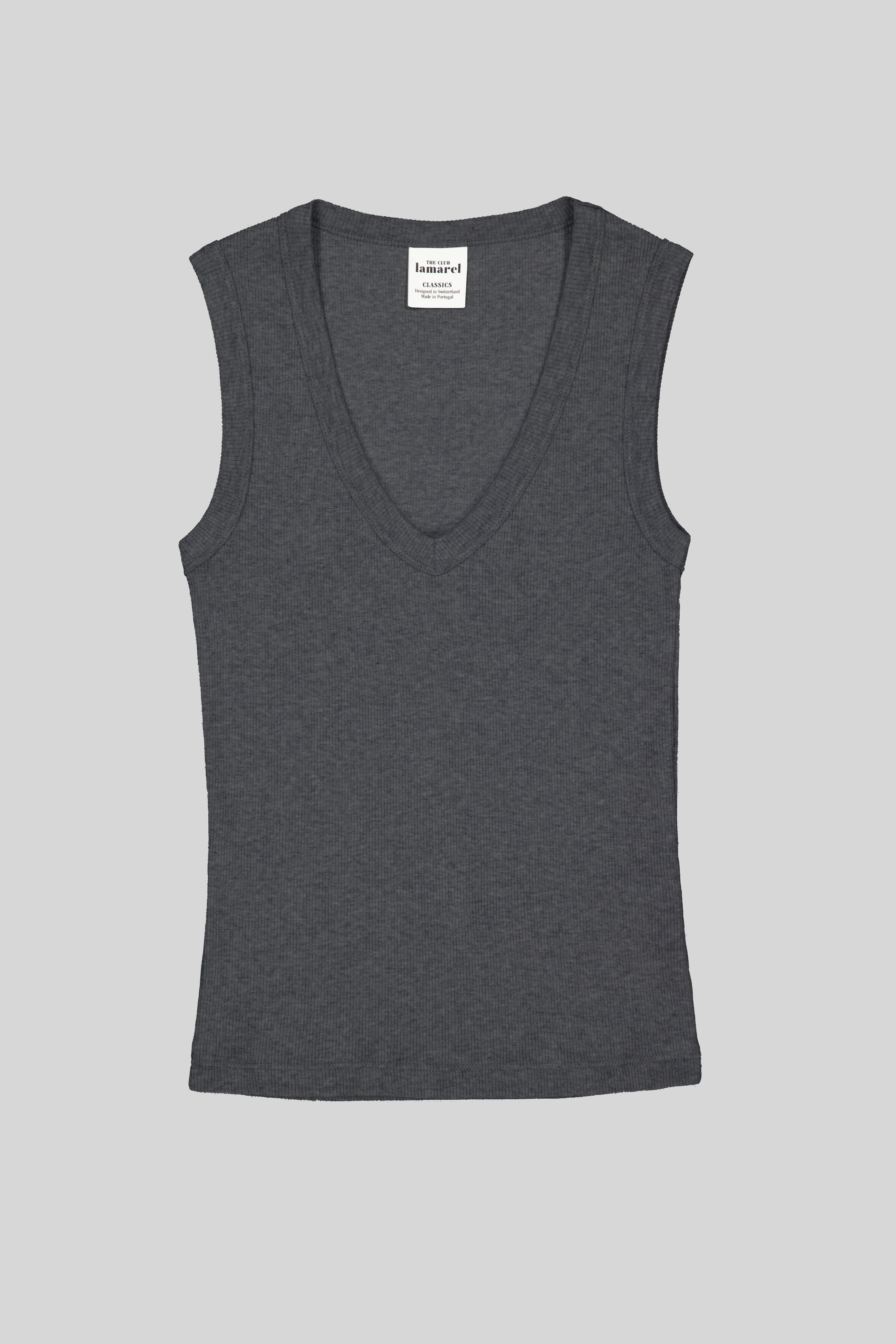 RIBBED V-NECK TOP