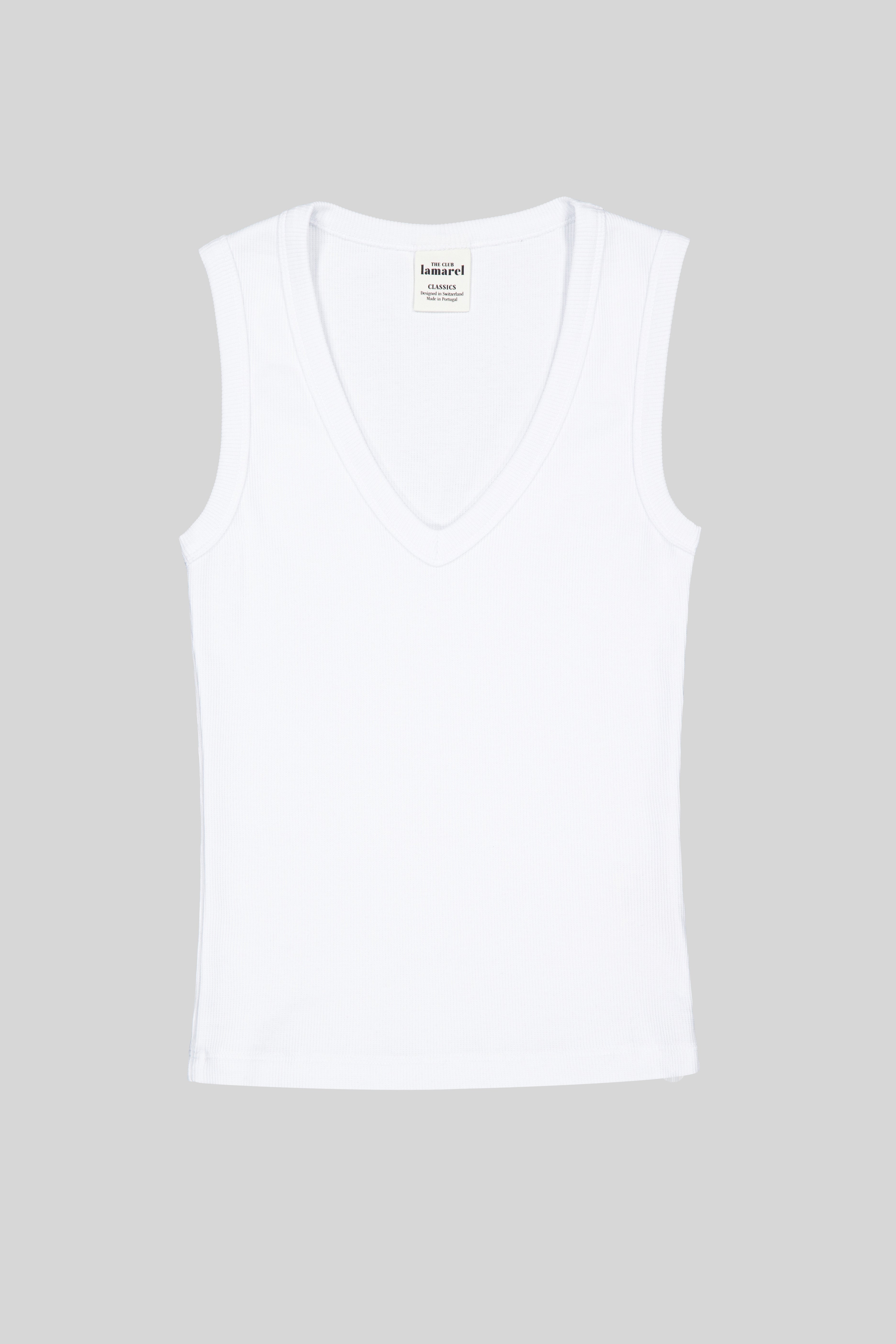 RIBBED V-NECK TOP