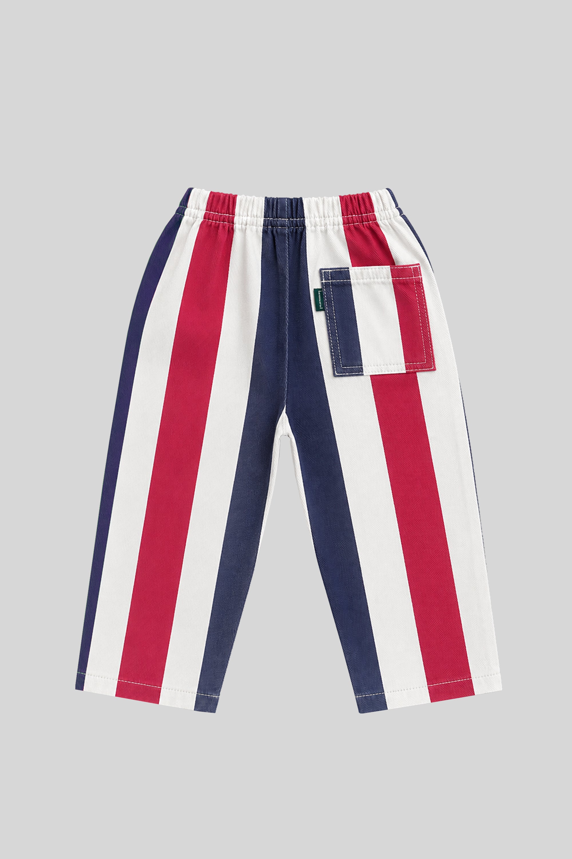 MINI STRIPED BAGGY JEANS