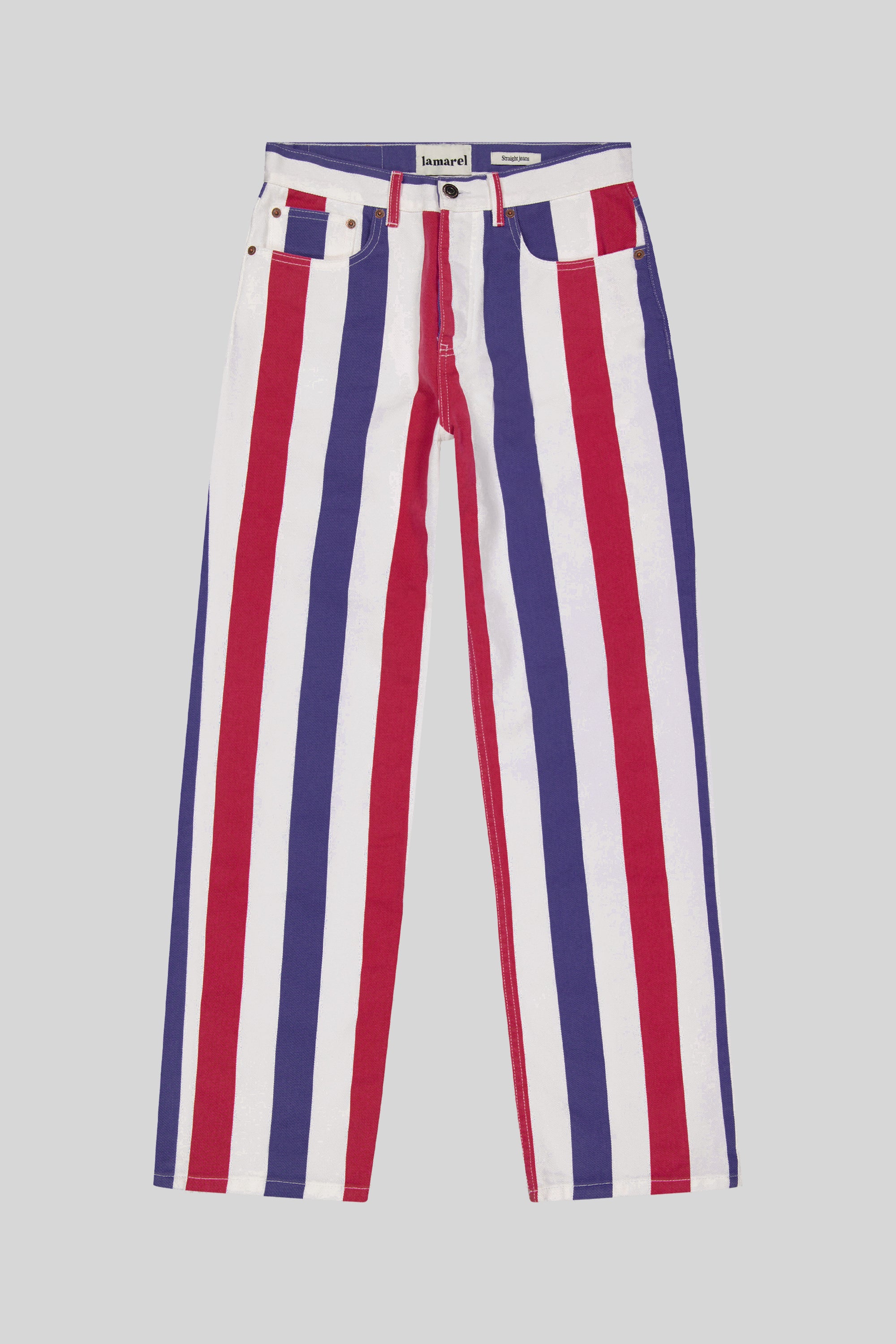 STRIPED STRAIGHT JEANS