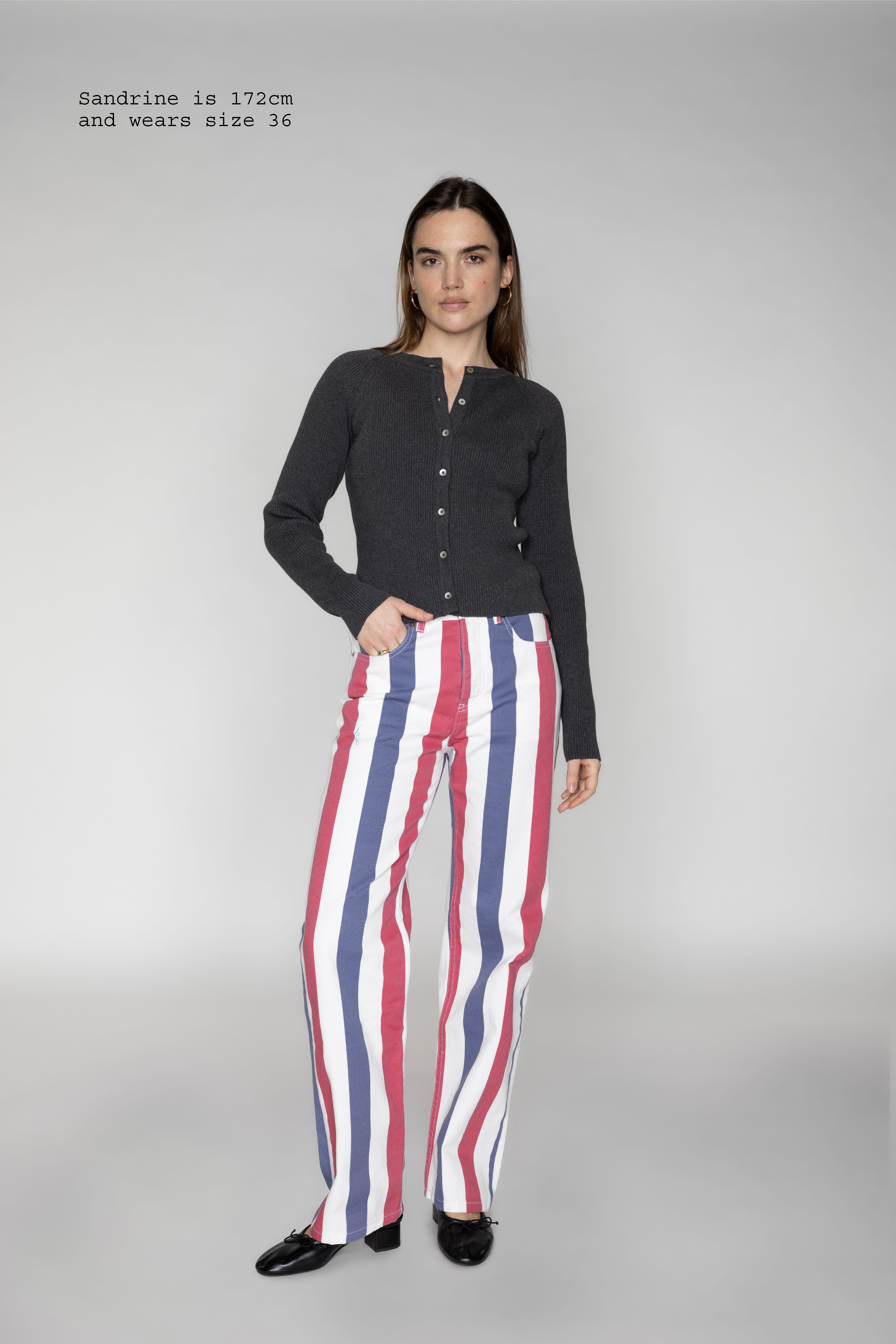 STRIPED STRAIGHT JEANS